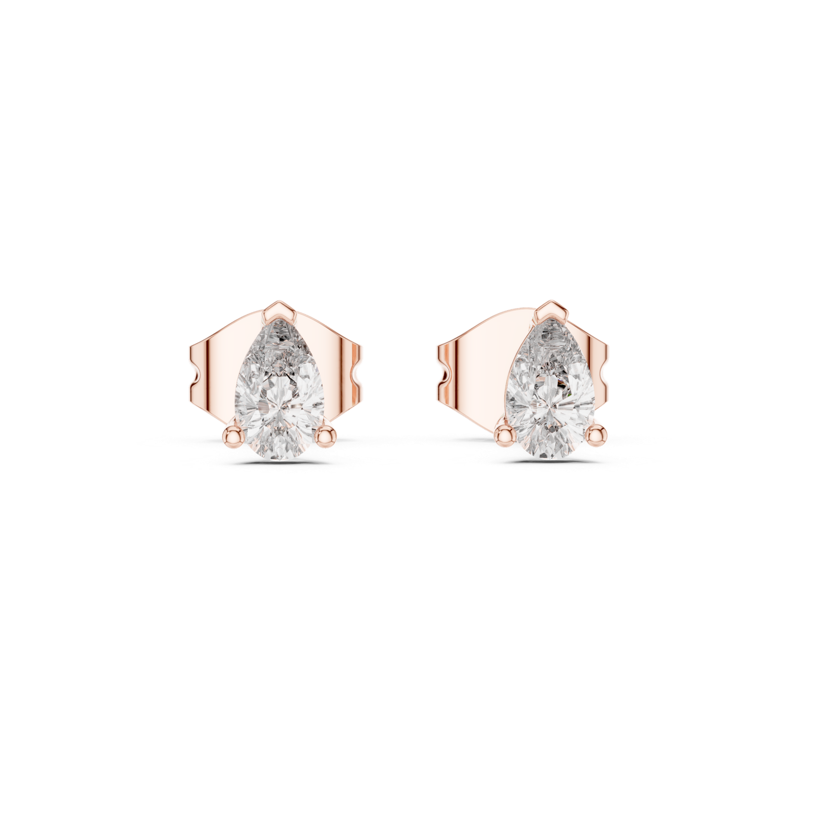 Lenora Petite Pear Diamond Stud Earrings