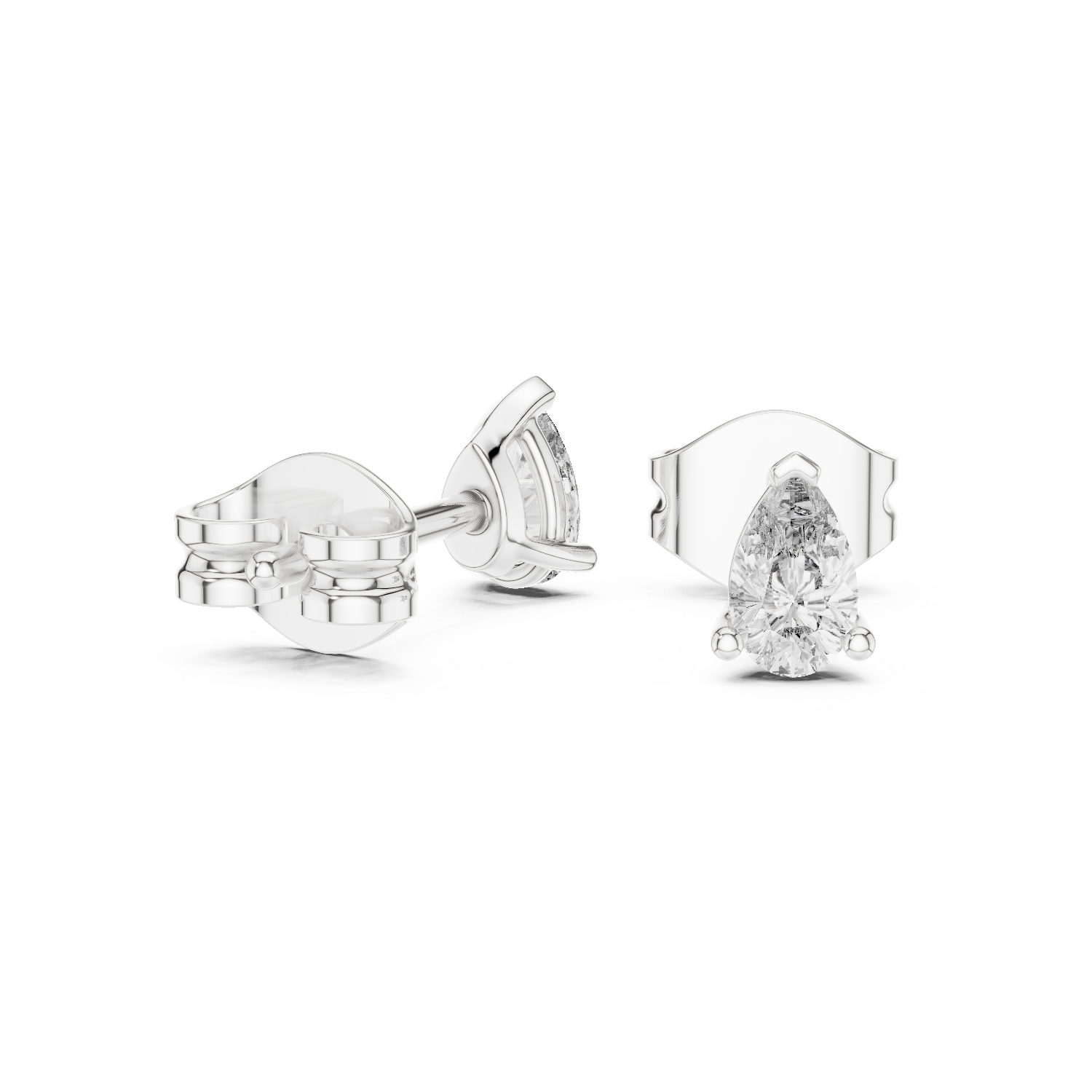 Lenora Petite Pear Diamond Stud Earrings