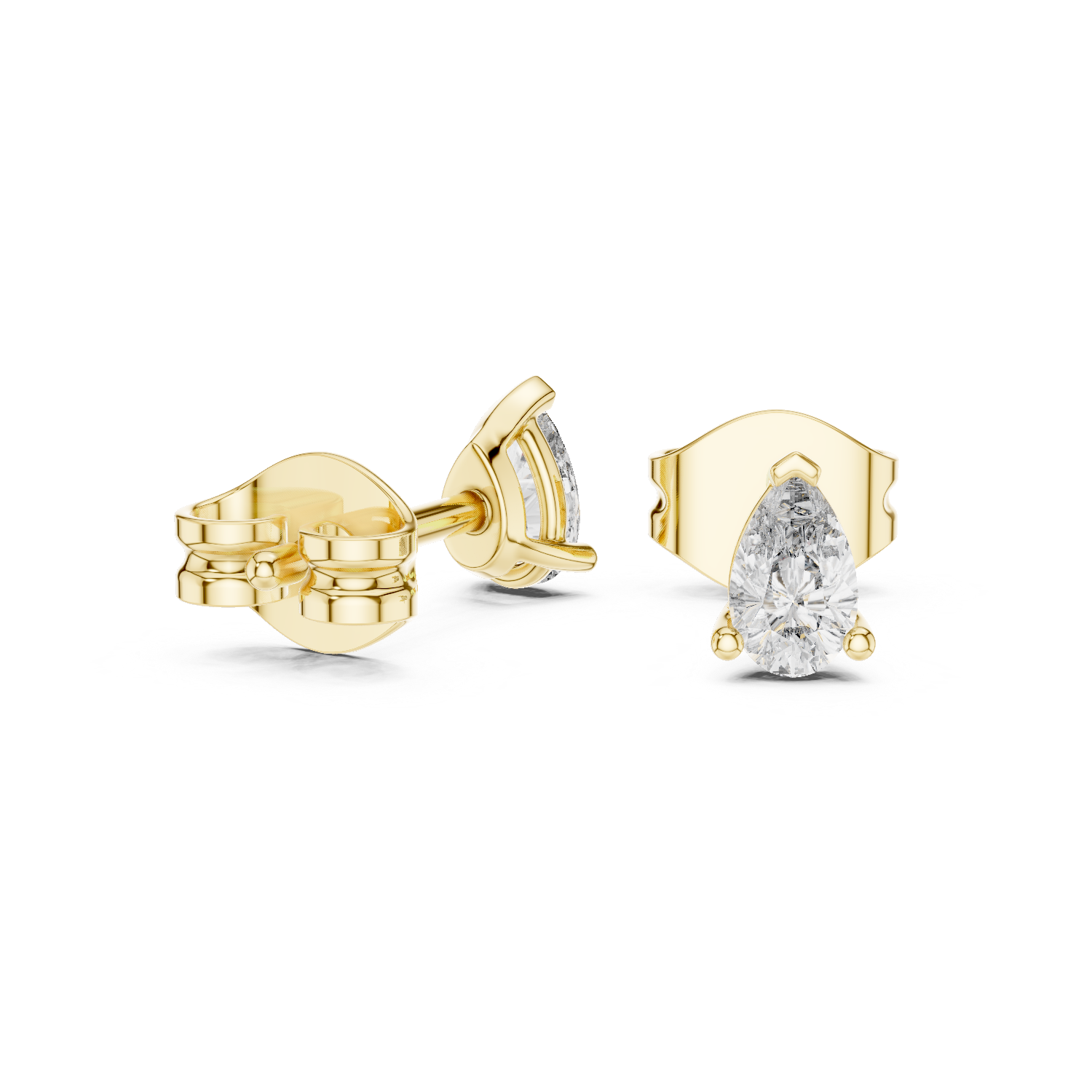 Lenora Petite Pear Diamond Stud Earrings