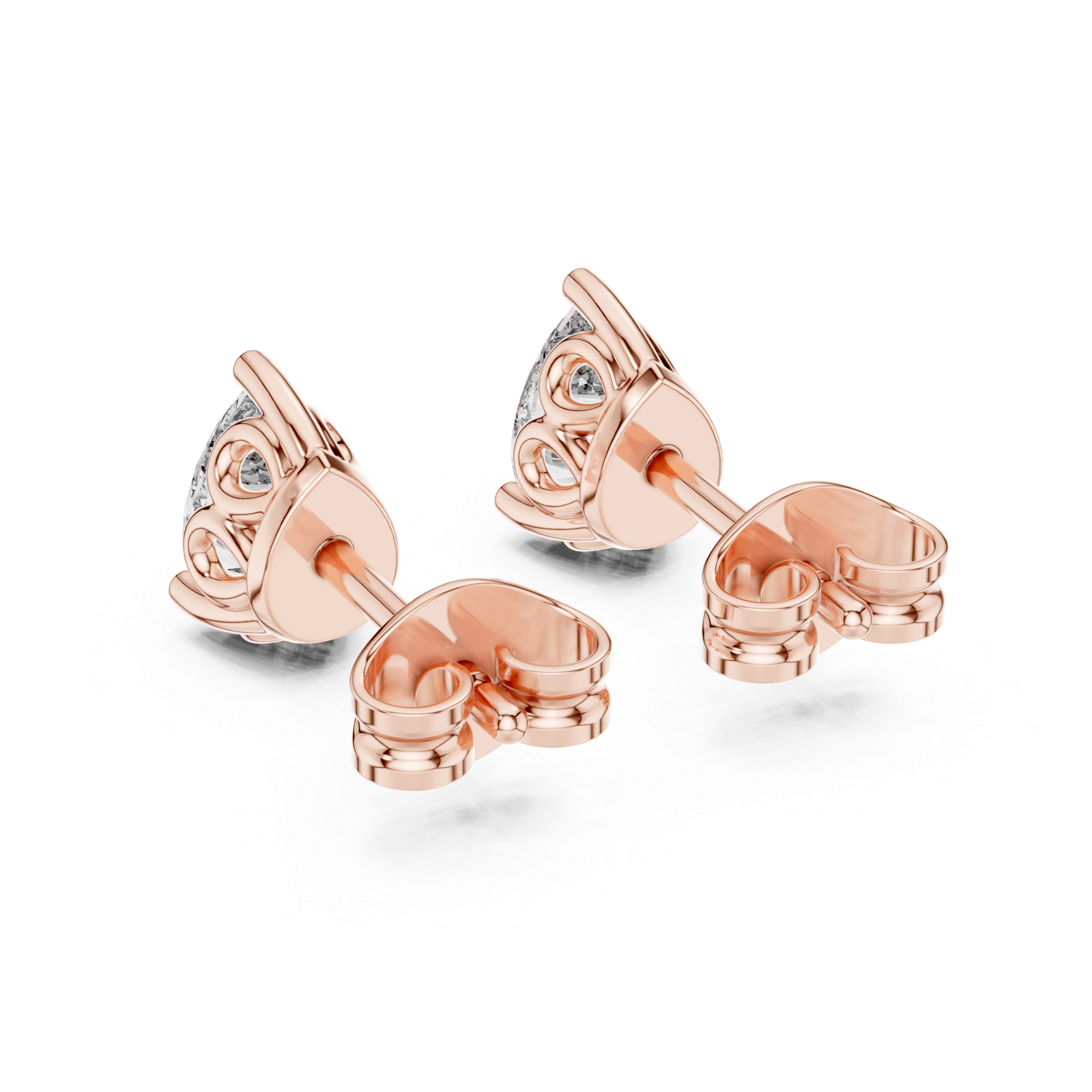 Aveline Pear Crown Diamond Stud Earrings