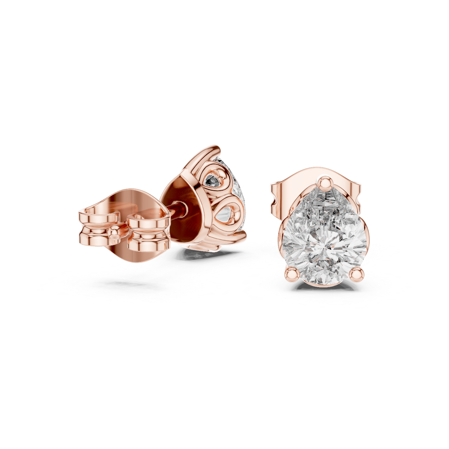 Florentine Pear Classic Diamond Stud Earrings