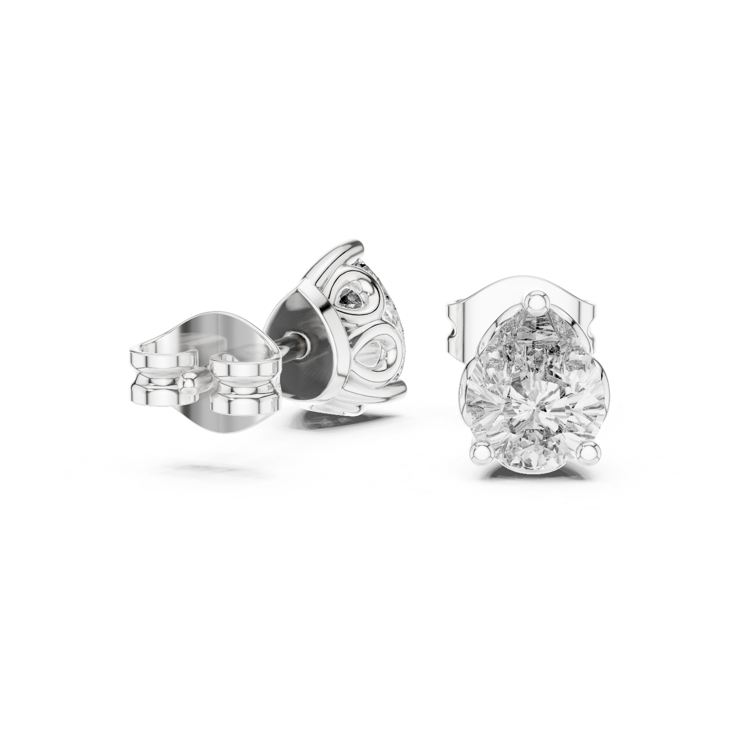 Florentine Pear Classic Diamond Stud Earrings