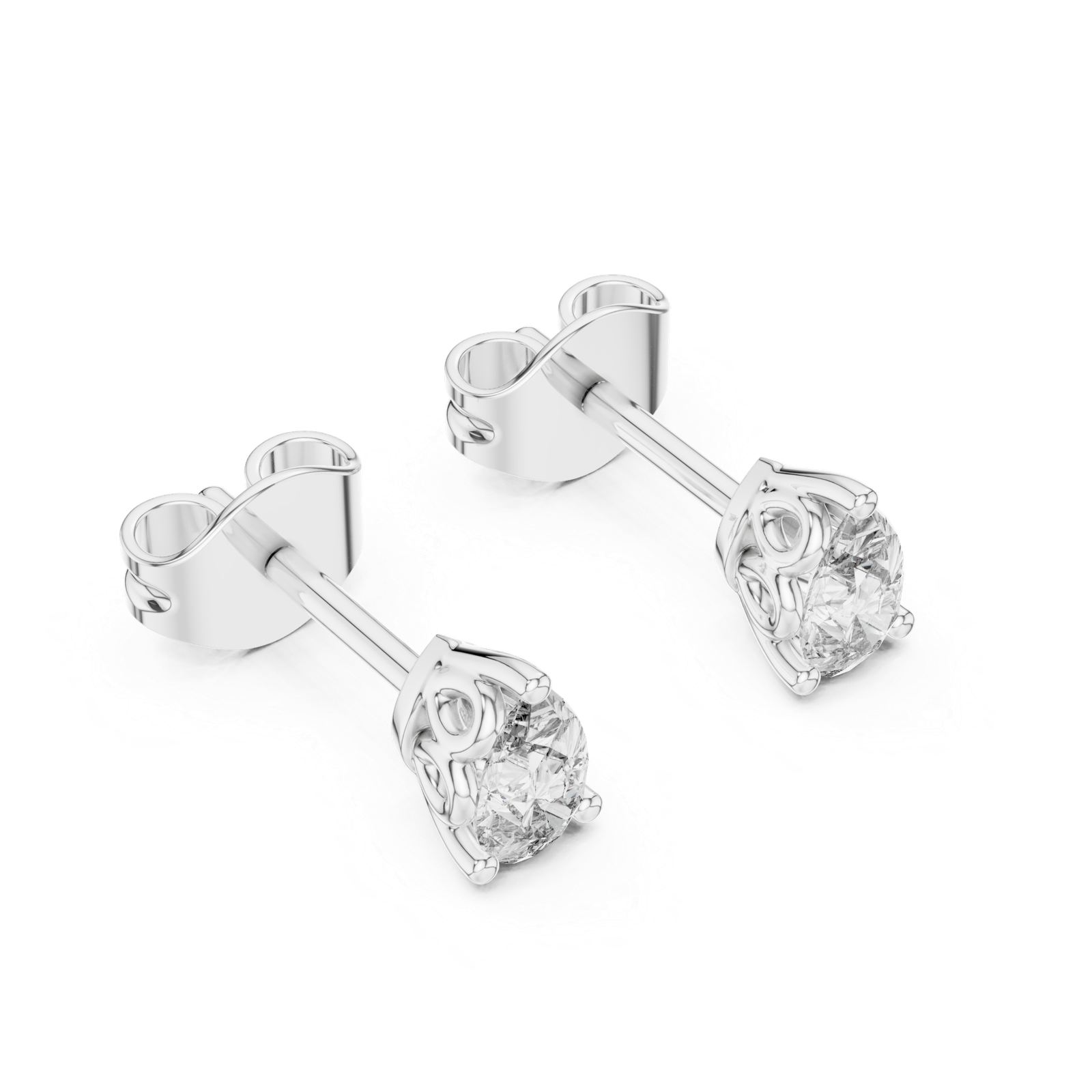 Marquise Petite Pear Basket Stud Diamond Earrings