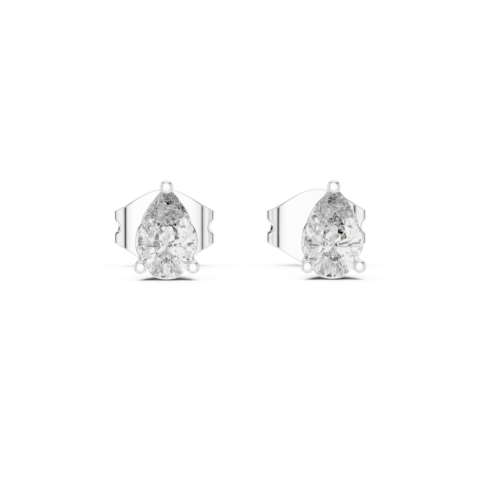 Marquise Petite Pear Basket Stud Diamond Earrings