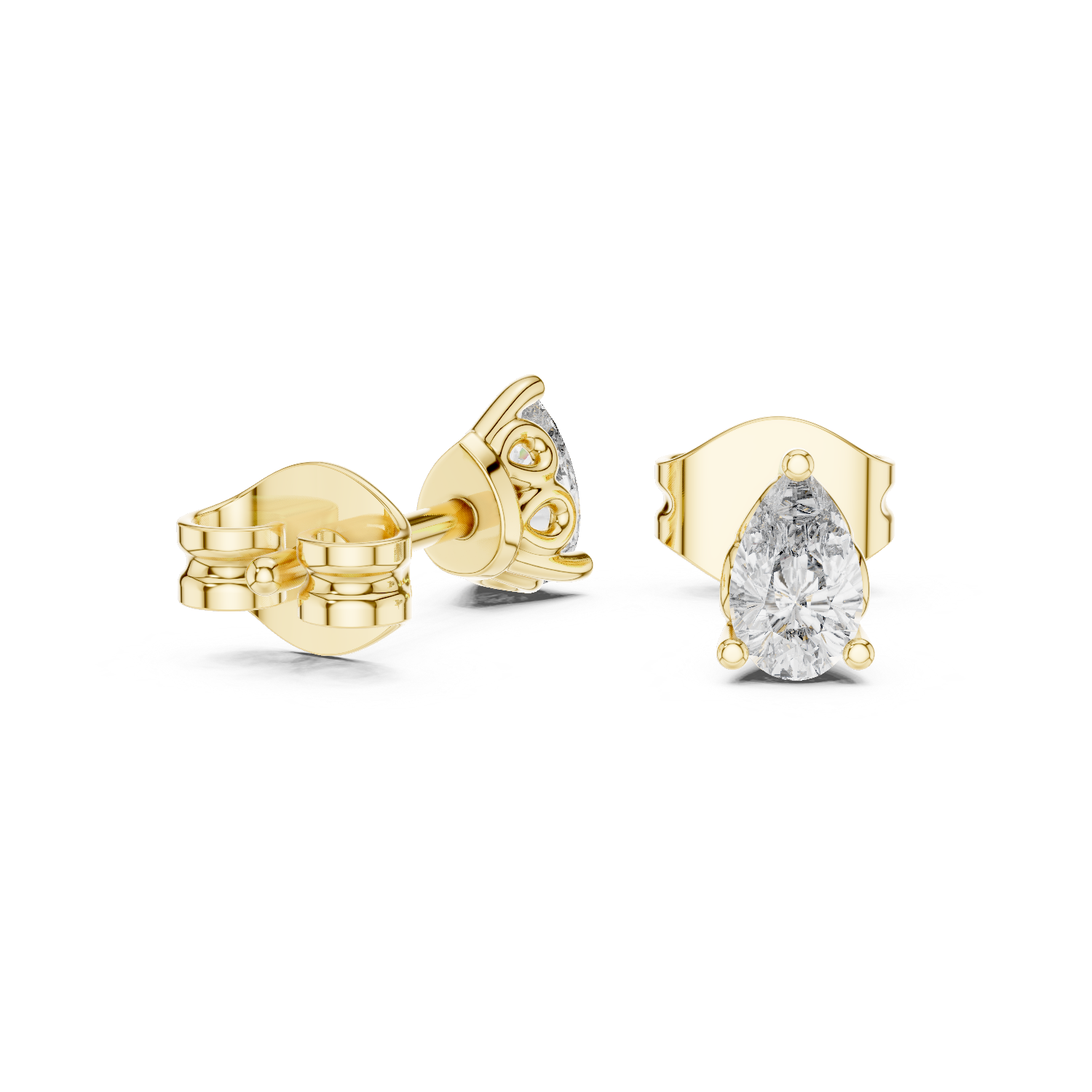 Marquise Petite Pear Basket Stud Diamond Earrings
