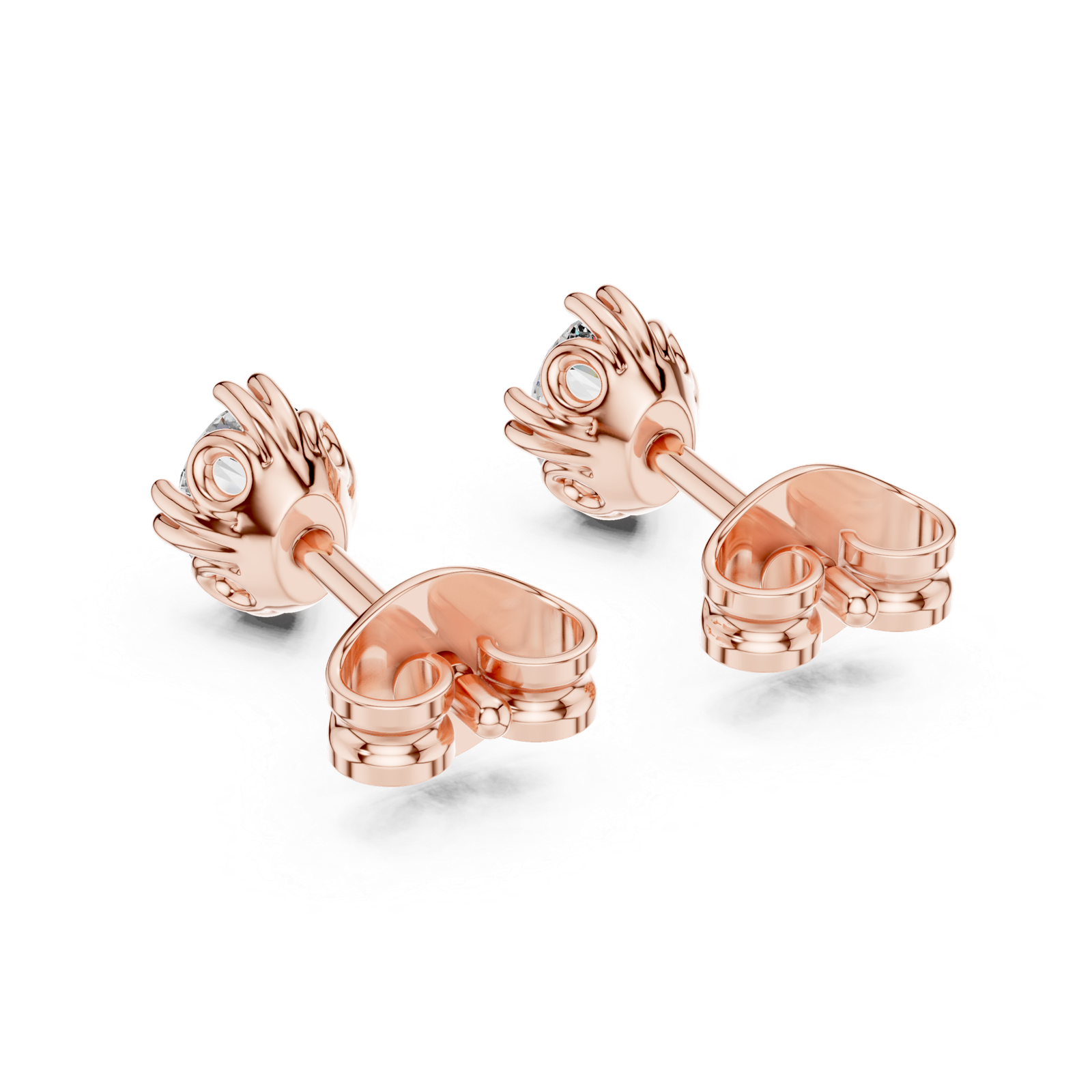 Asteria Oval Crown Diamond Stud Earrings