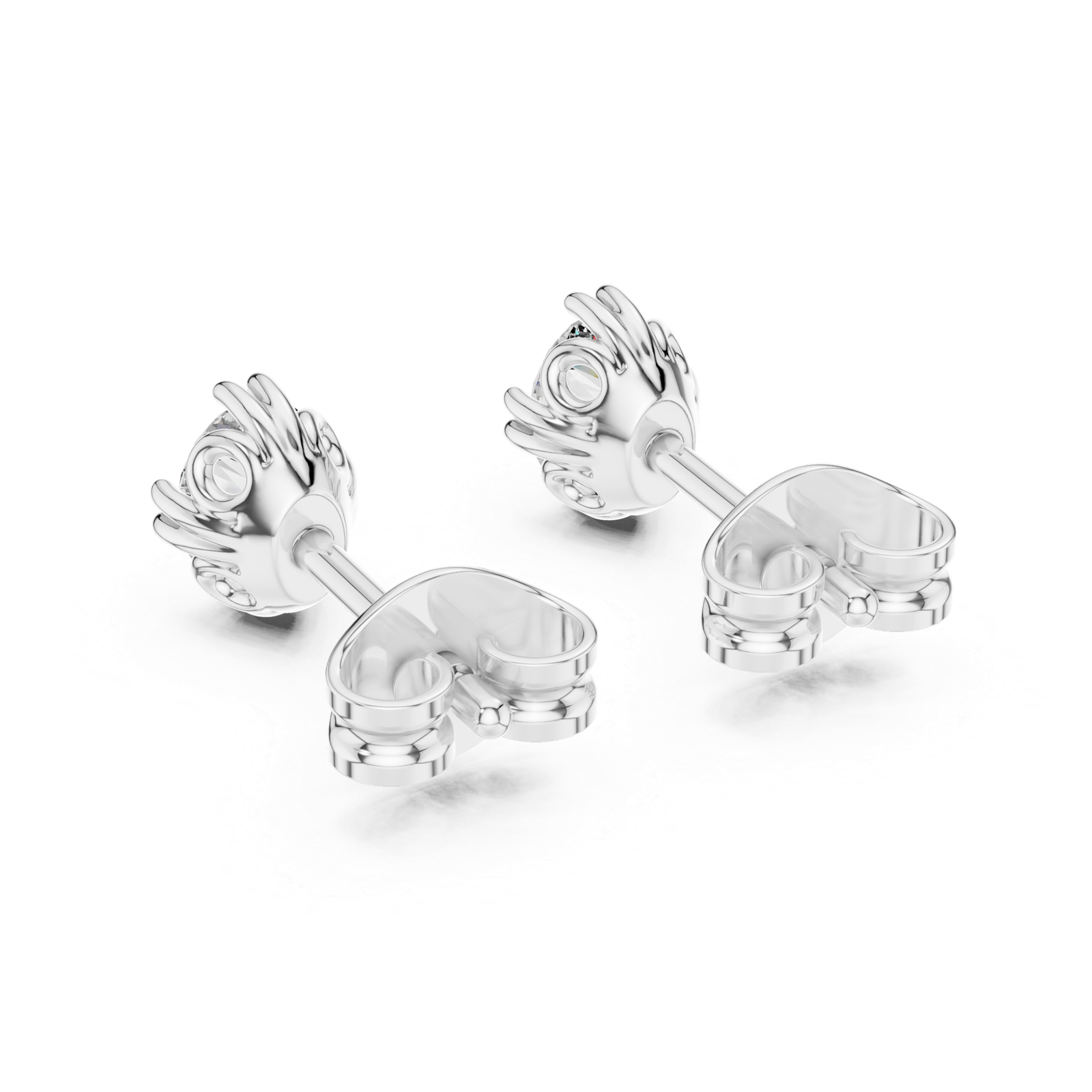 Asteria Oval Crown Diamond Stud Earrings