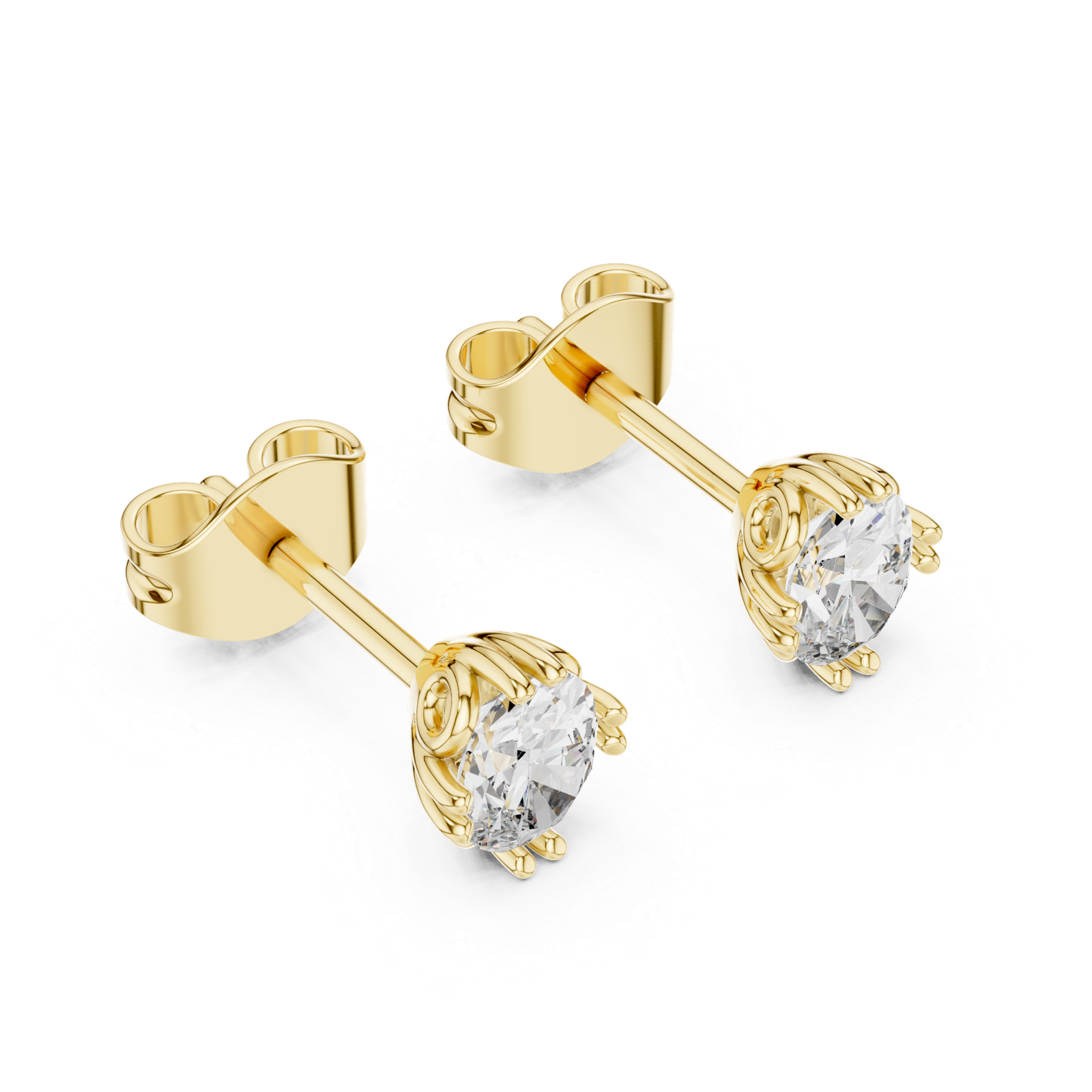 Asteria Oval Crown Diamond Stud Earrings