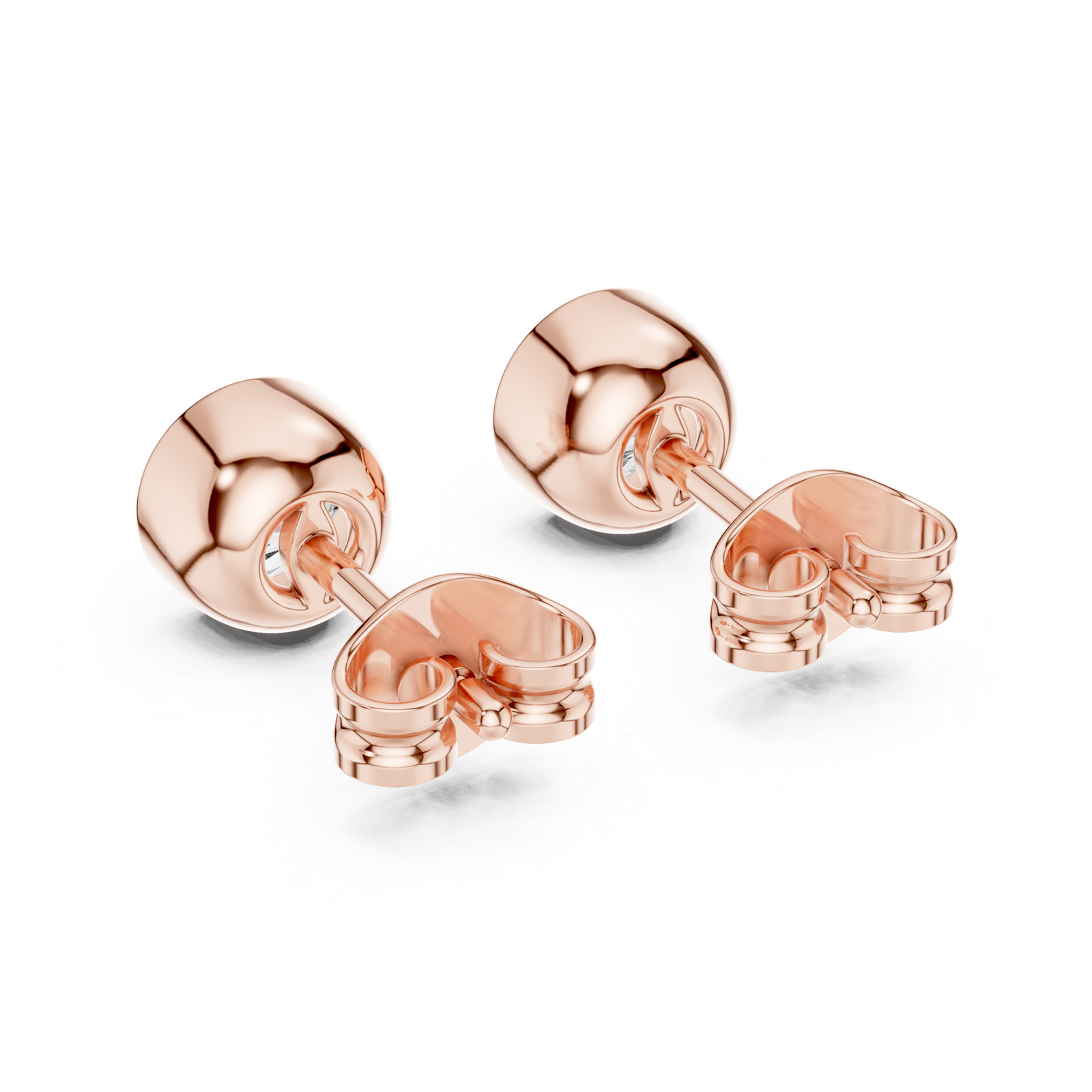 Lucia Round Bezel Diamond Stud Earrings
