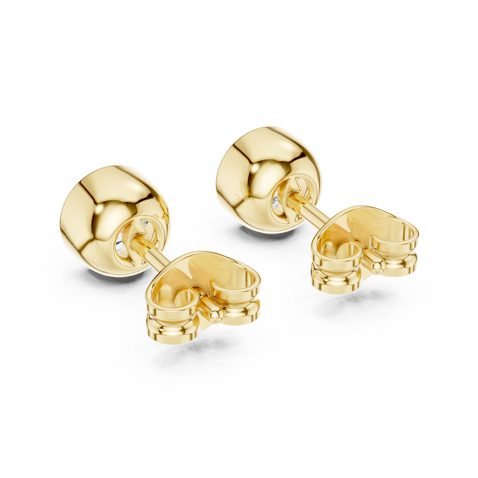 Lucia Round Bezel Diamond Stud Earrings
