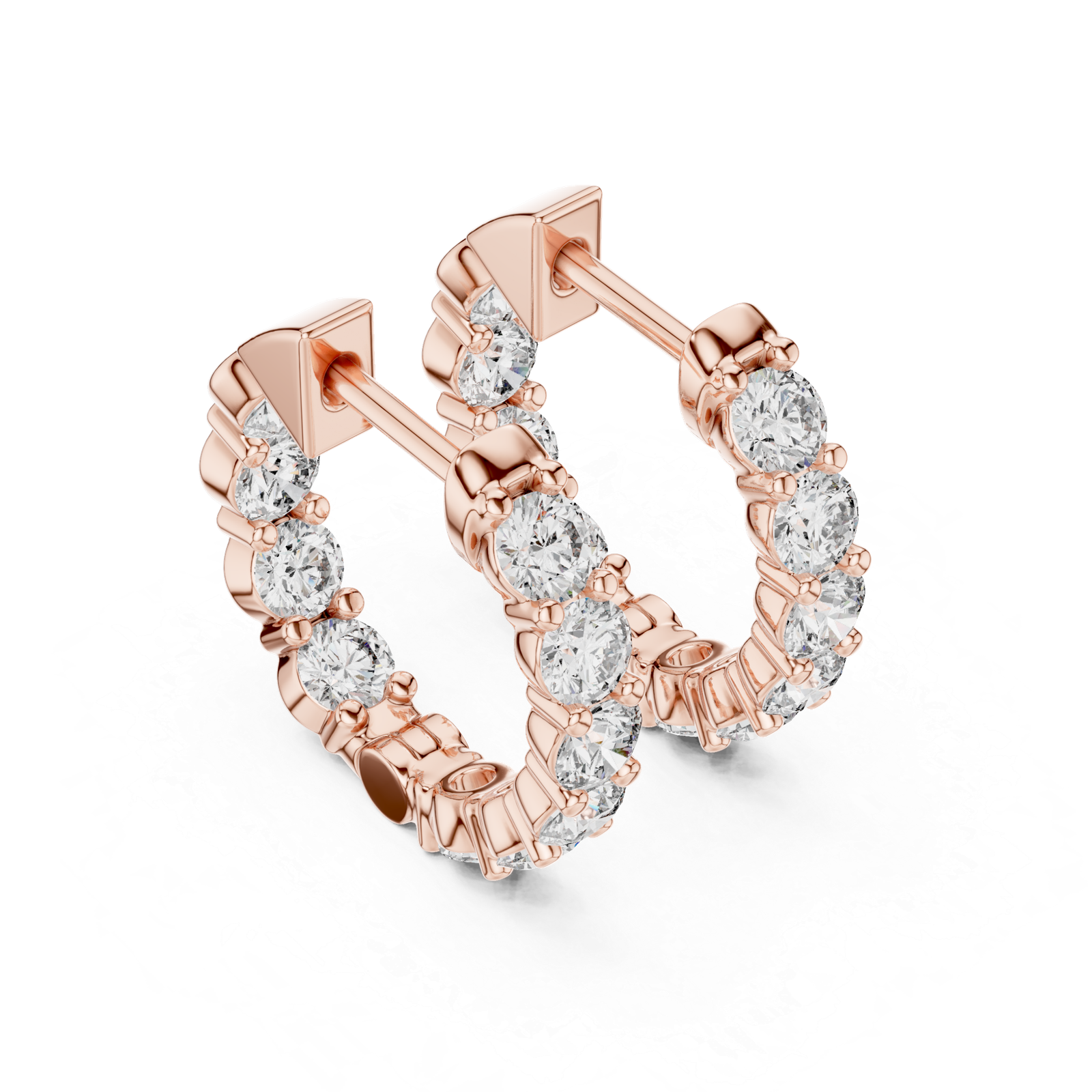 Adora Heart Diamond Hoop Earrings
