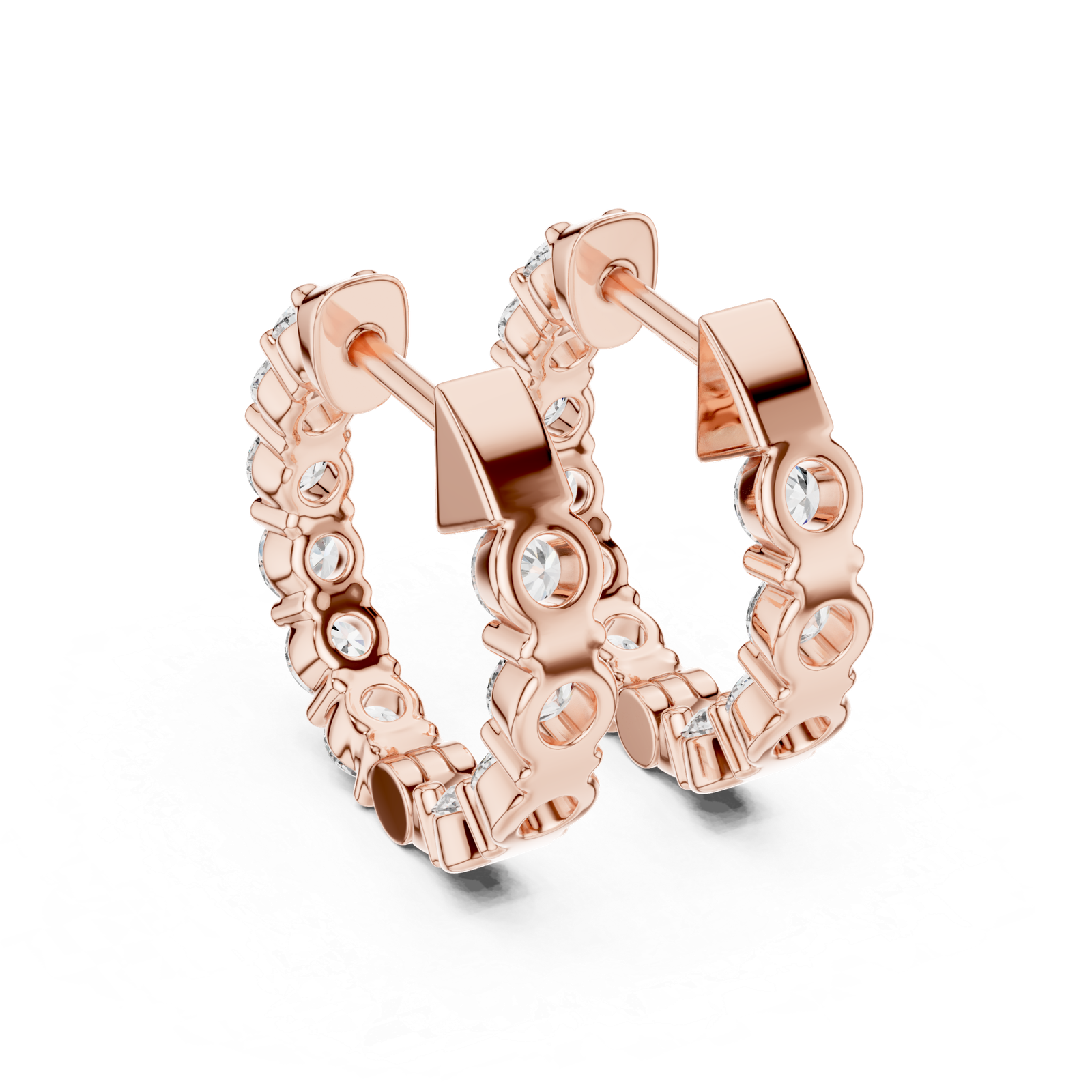 Adora Heart Diamond Hoop Earrings