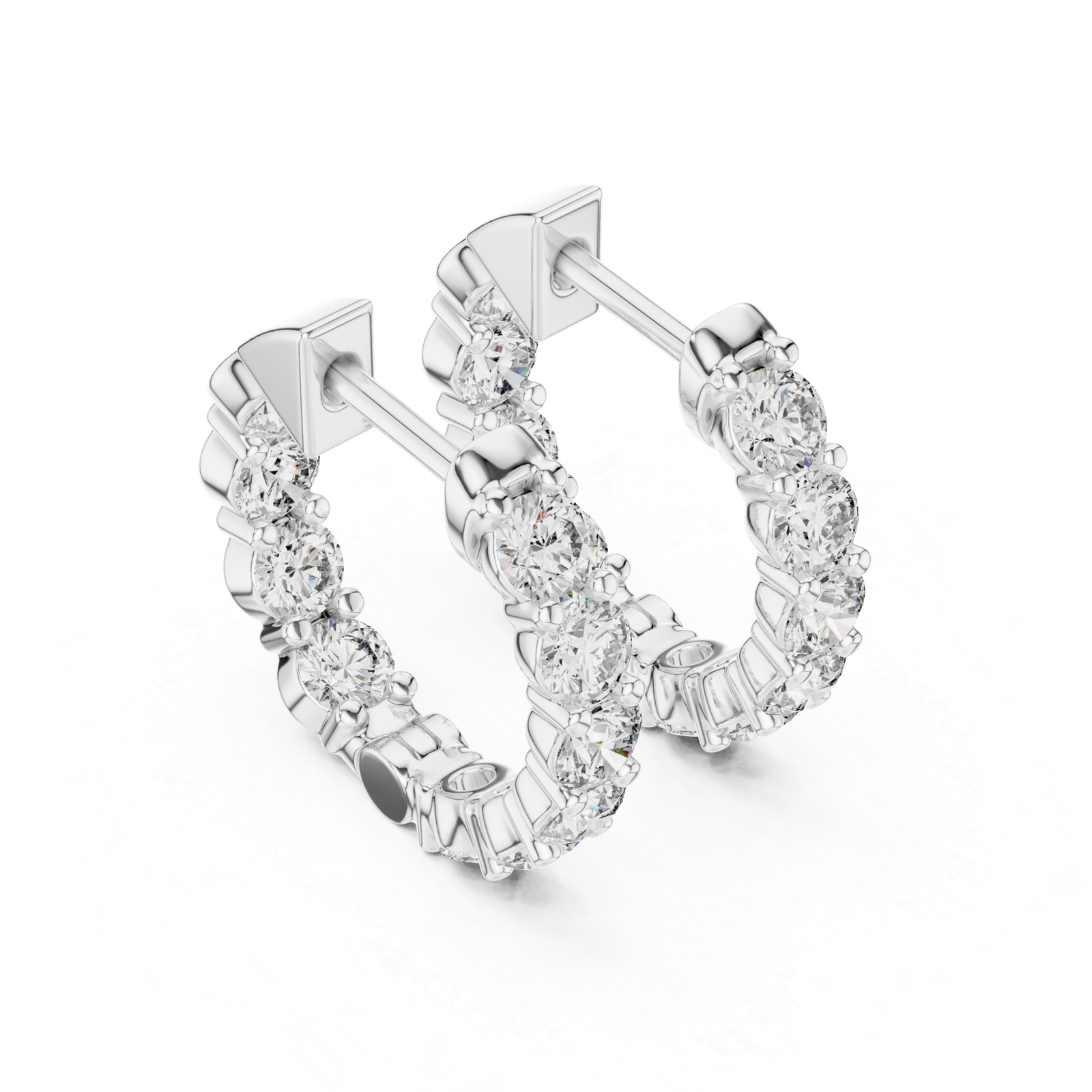 Adora Heart Diamond Hoop Earrings