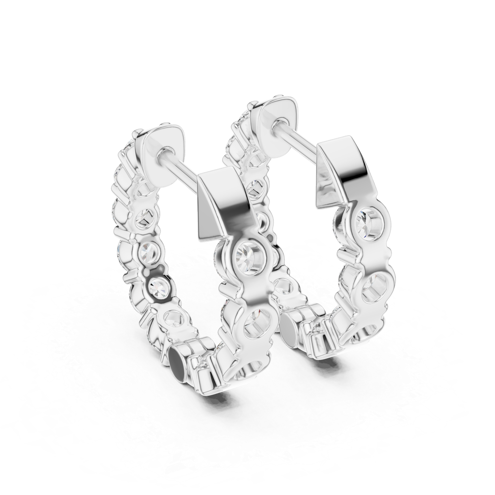 Adora Heart Diamond Hoop Earrings