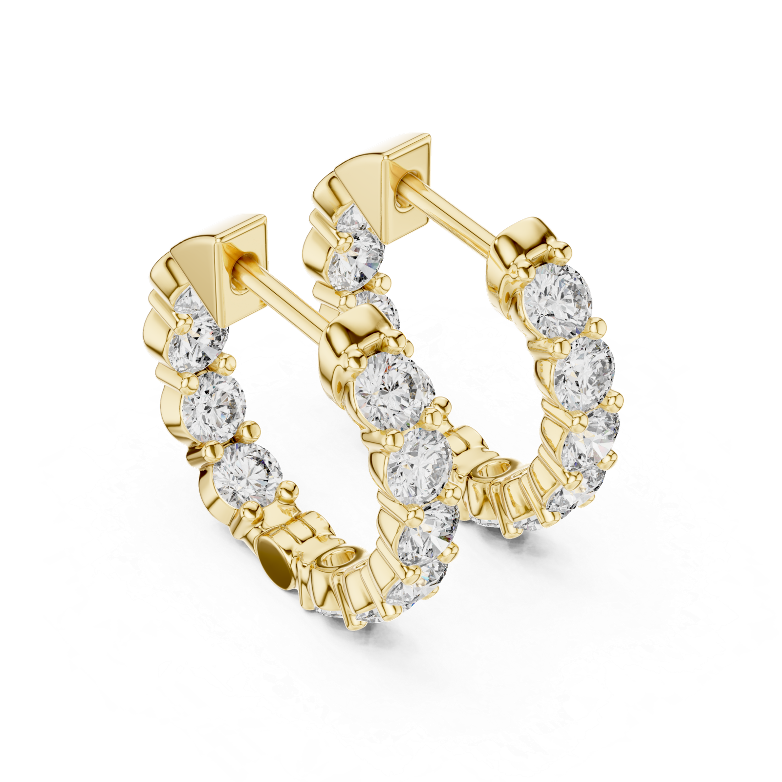 Adora Heart Diamond Hoop Earrings