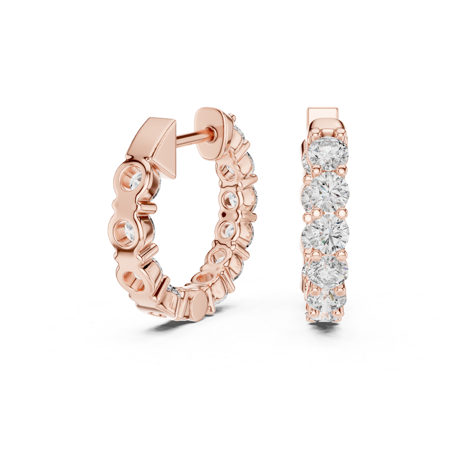 Adora Heart Diamond Hoop Earrings