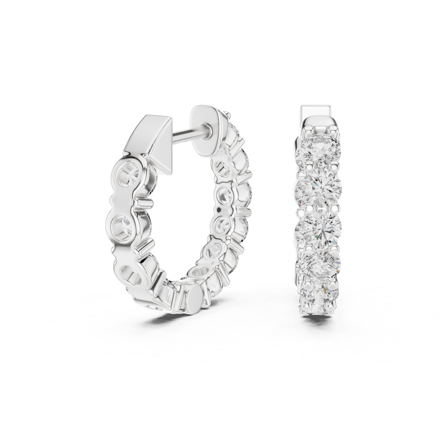 Adora Heart Diamond Hoop Earrings