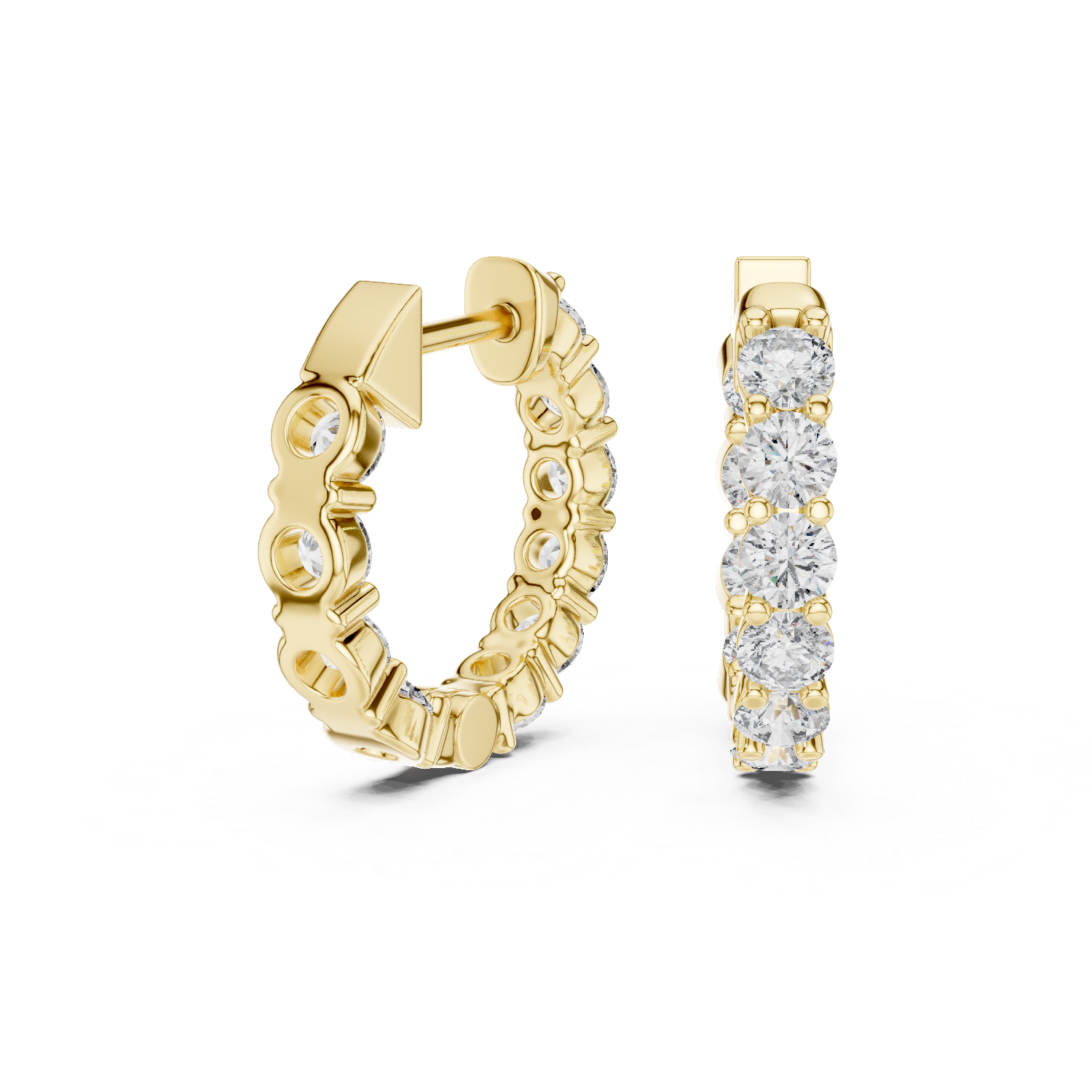 Adora Heart Diamond Hoop Earrings