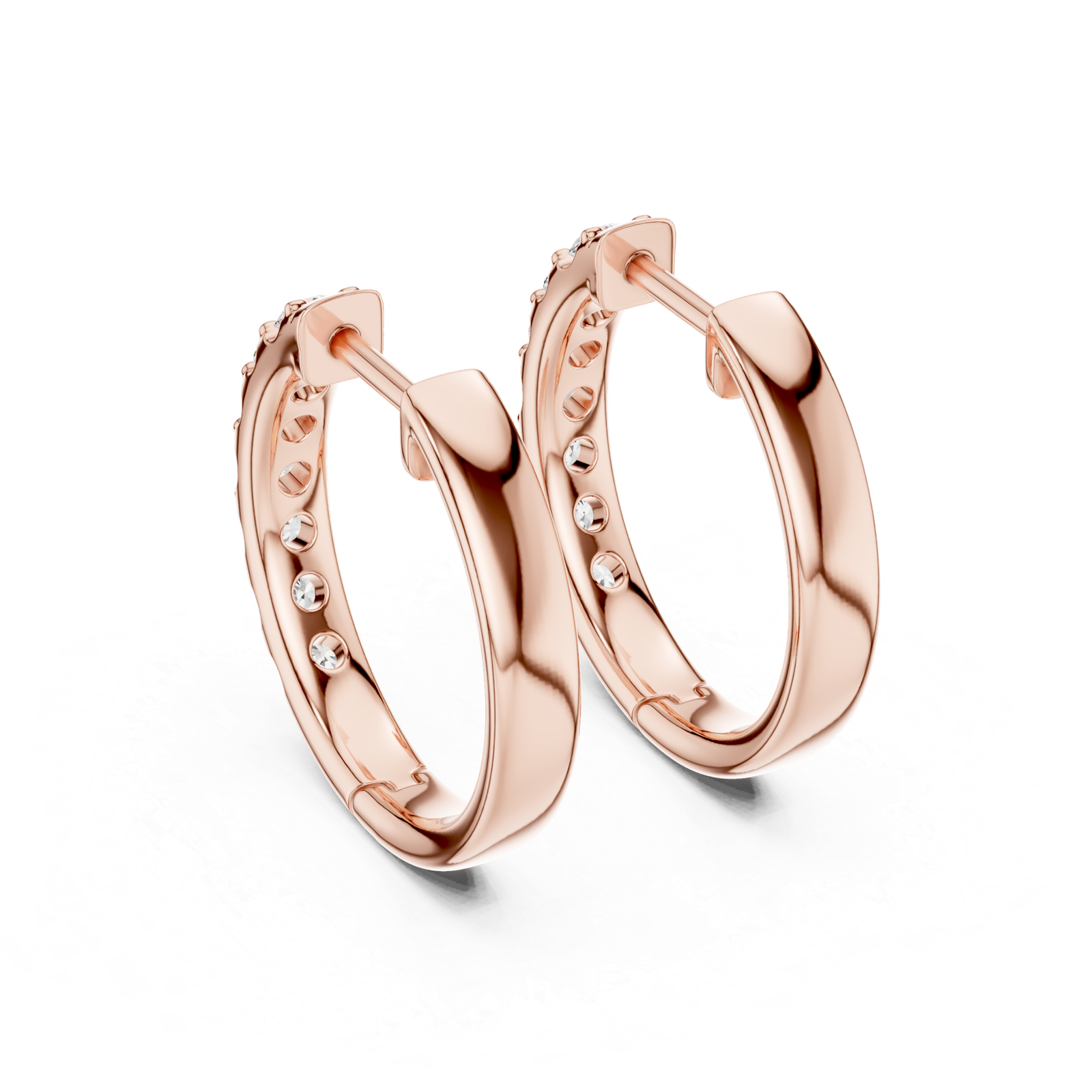 Aurette Petite Round Diamond Bali Hoops Diamond Earrings