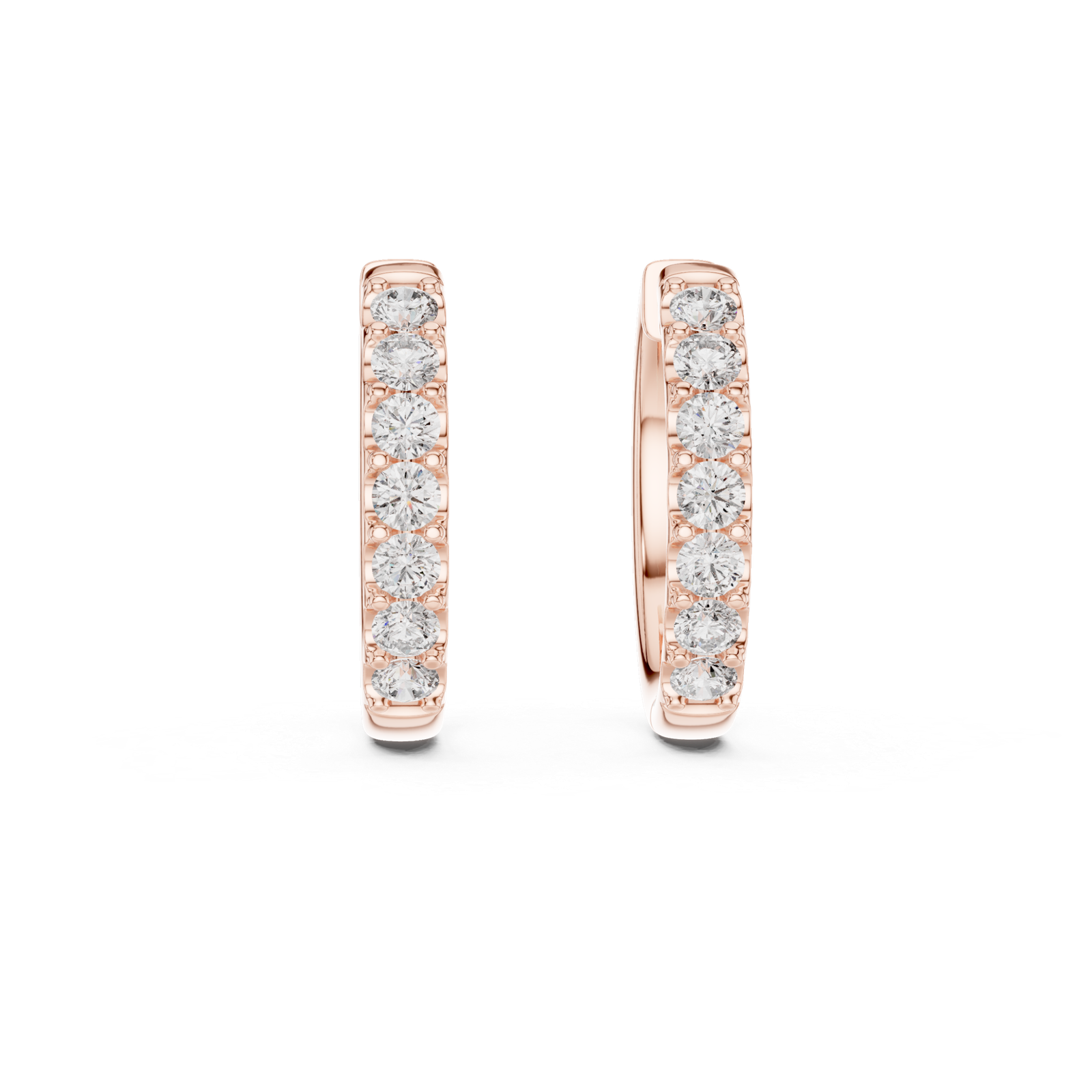 Aurette Petite Round Diamond Bali Hoops Diamond Earrings