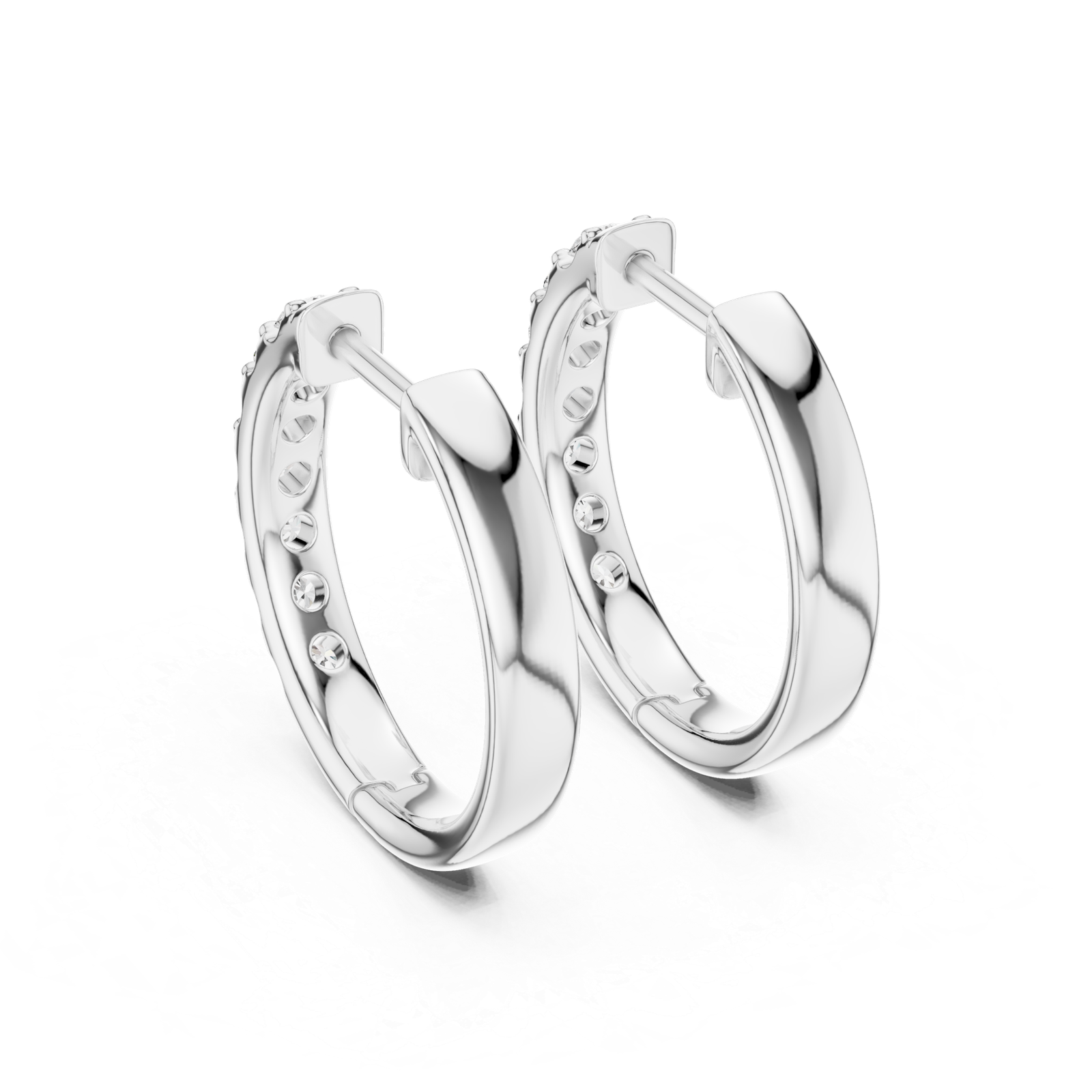 Aurette Petite Round Diamond Bali Hoops Diamond Earrings