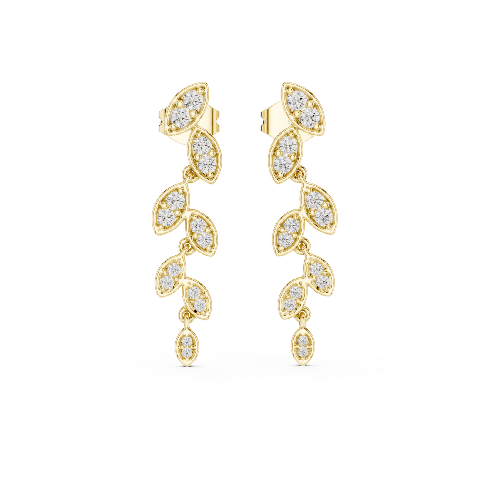 Romance Graduated Pave Diamond Bali Earrings