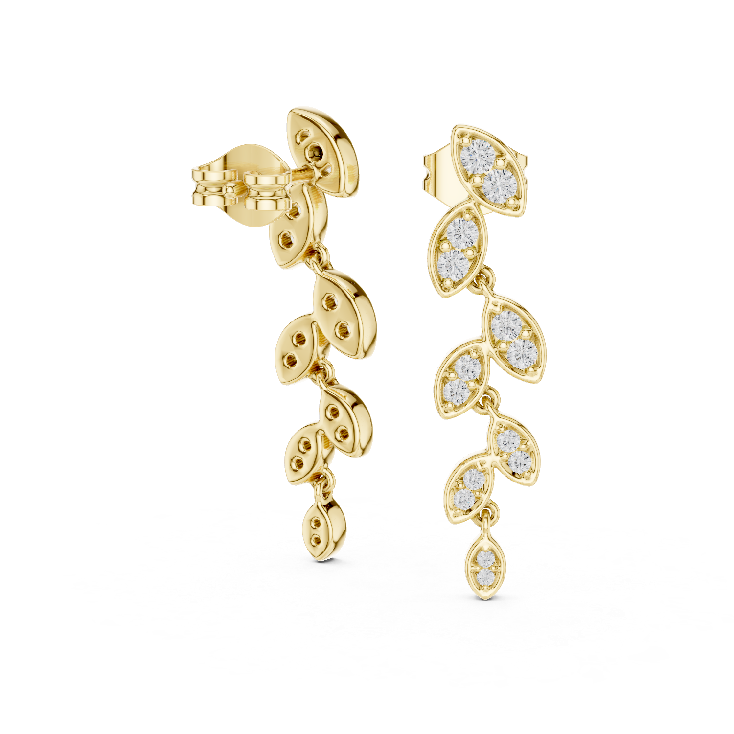 Romance Graduated Pave Diamond Bali Earrings