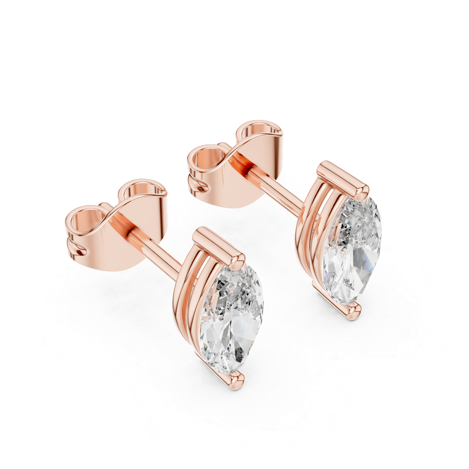 Sable Marquise Solitaire Diamond Bali Diamond Earrings