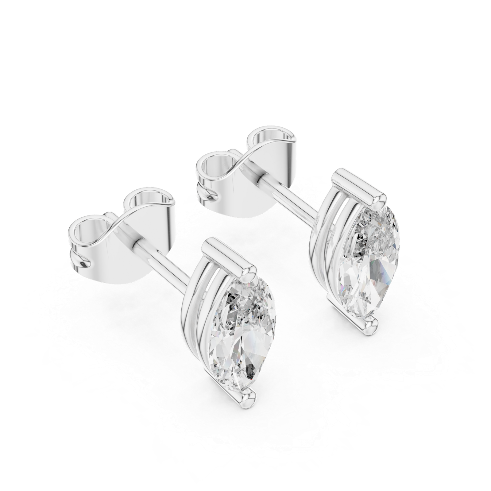 Sable Marquise Solitaire Diamond Bali Diamond Earrings