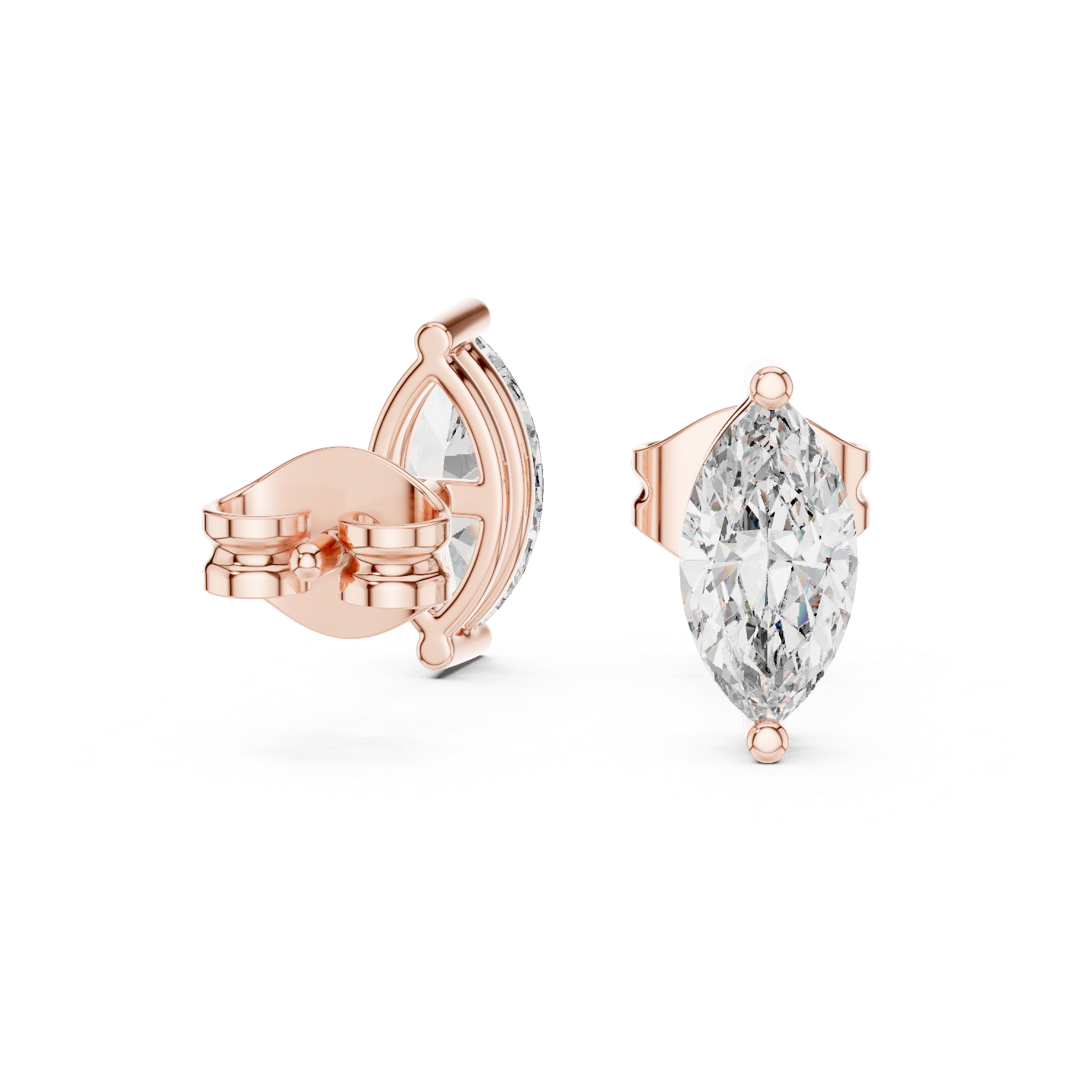 Sable Marquise Solitaire Diamond Bali Diamond Earrings