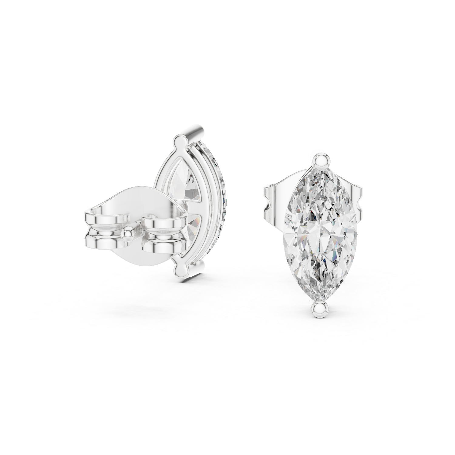 Sable Marquise Solitaire Diamond Bali Diamond Earrings