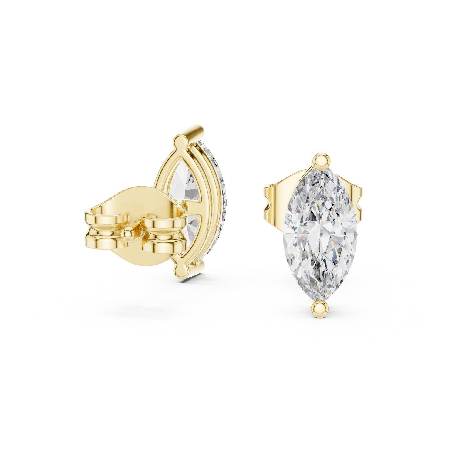 Sable Marquise Solitaire Diamond Bali Diamond Earrings
