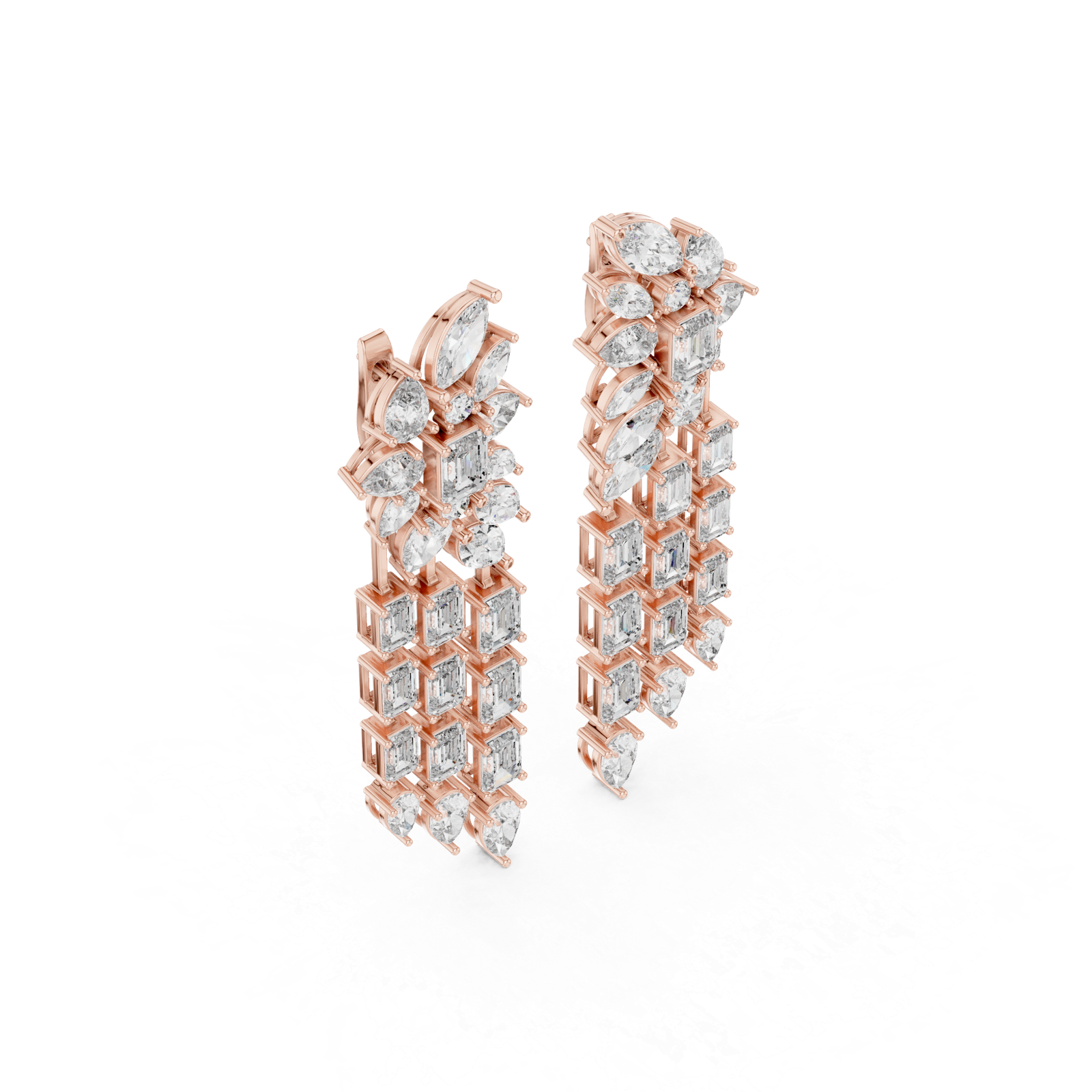 Violette Grand Chandelier Diamond Earrings
