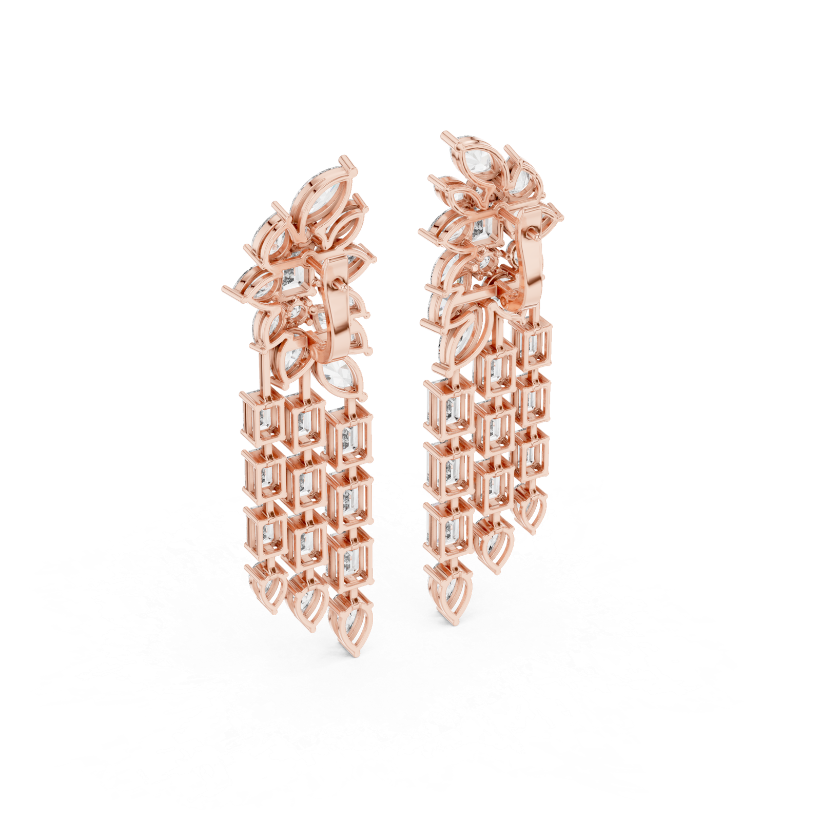 Violette Grand Chandelier Diamond Earrings