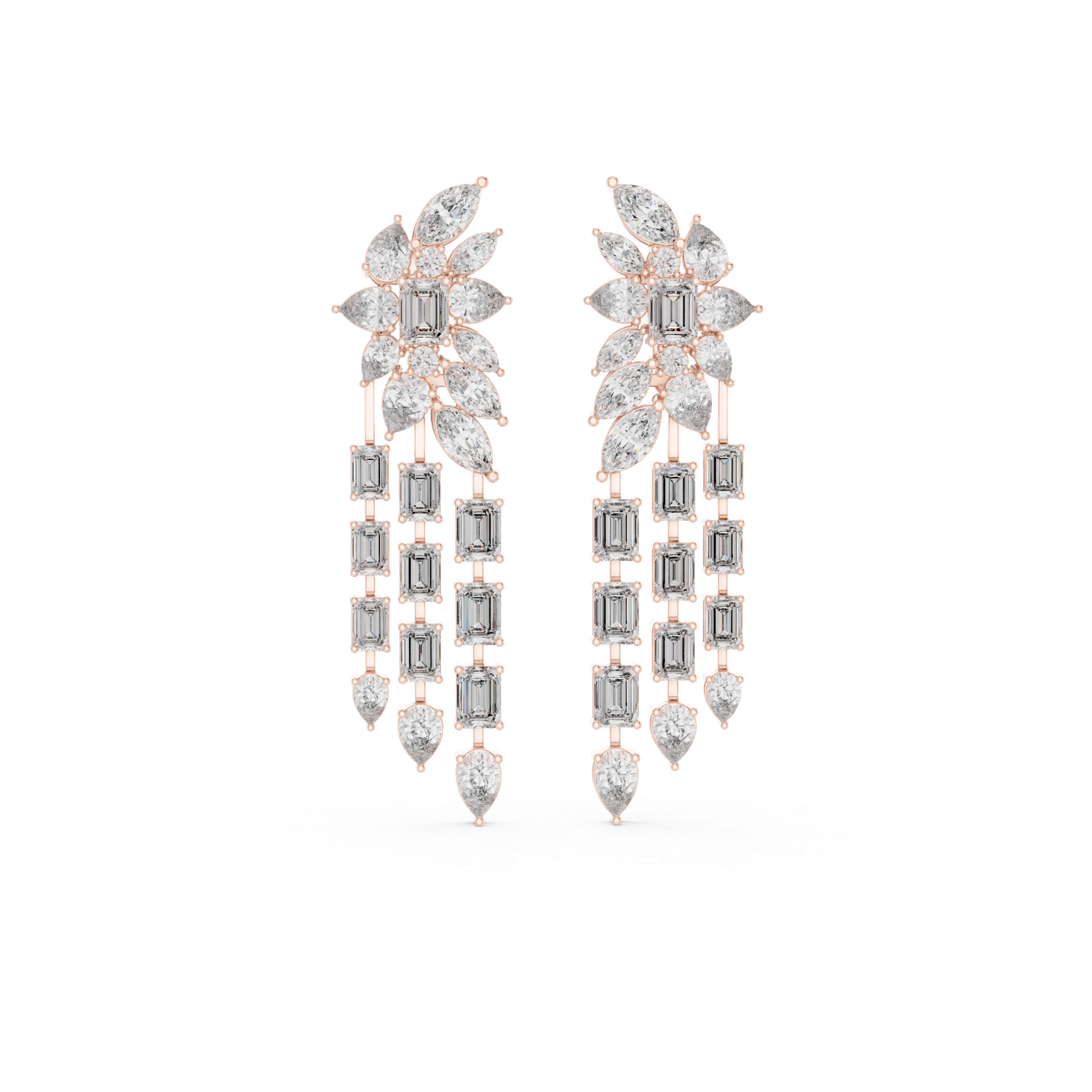 Violette Grand Chandelier Diamond Earrings