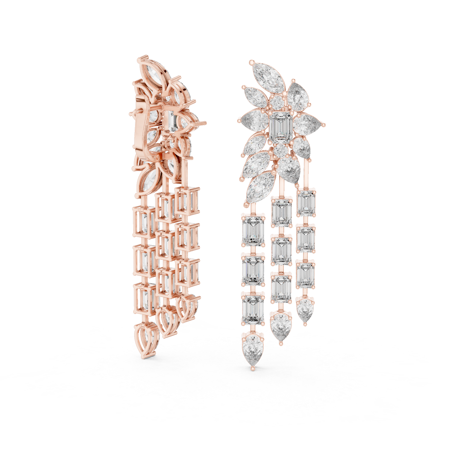 Violette Grand Chandelier Diamond Earrings