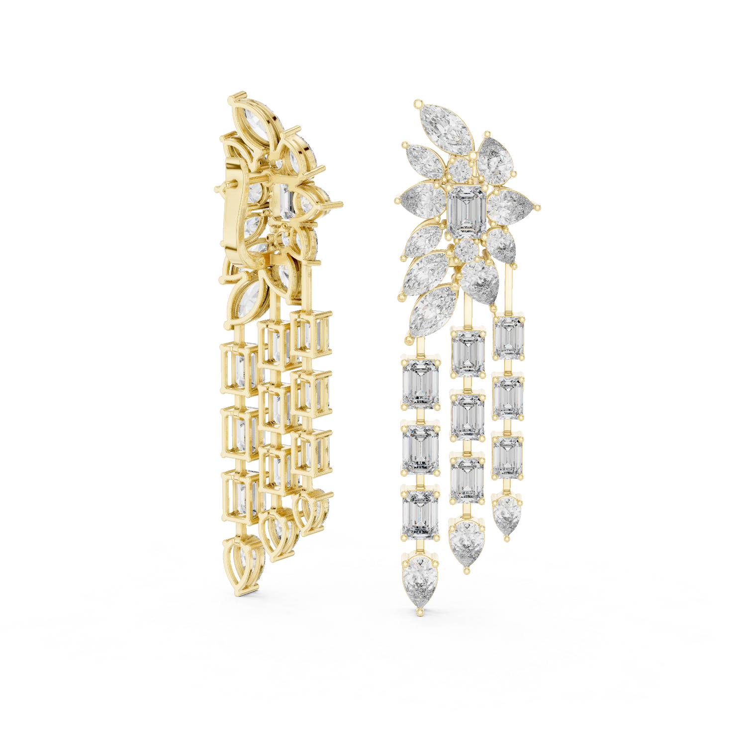 Violette Grand Chandelier Diamond Earrings