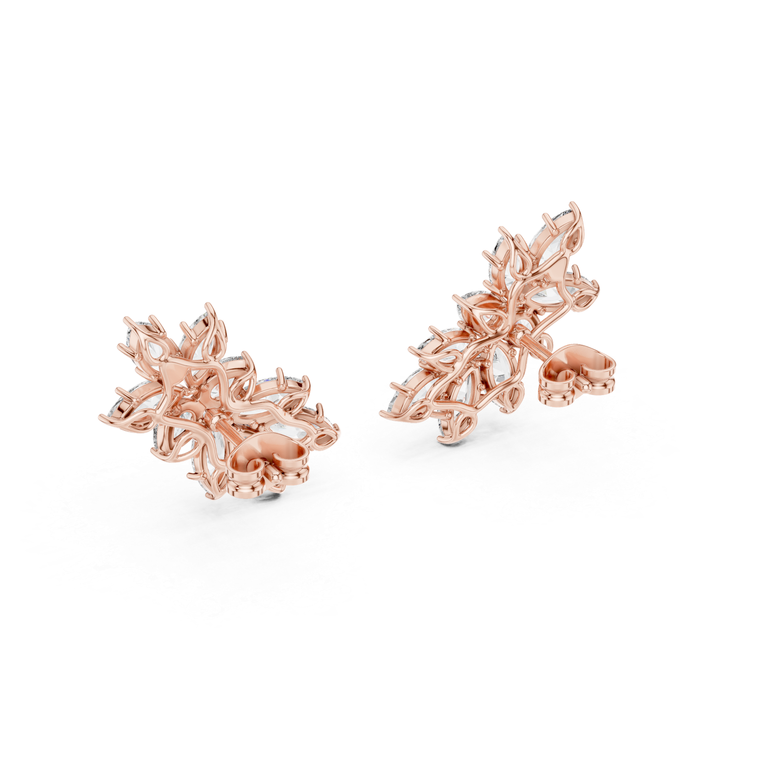Giselle Marquise Leaf Diamond Cluster Earrings