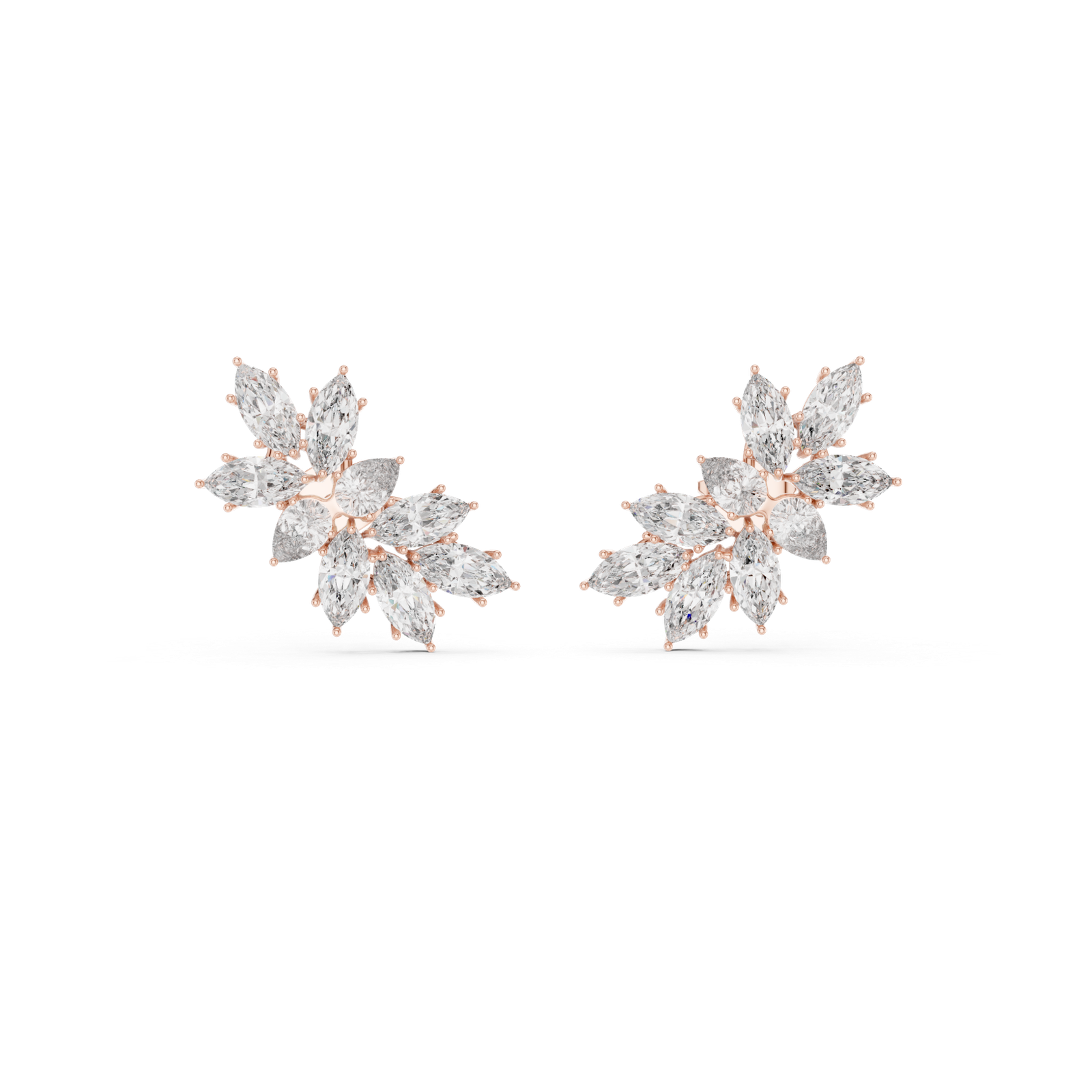 Giselle Marquise Leaf Diamond Cluster Earrings