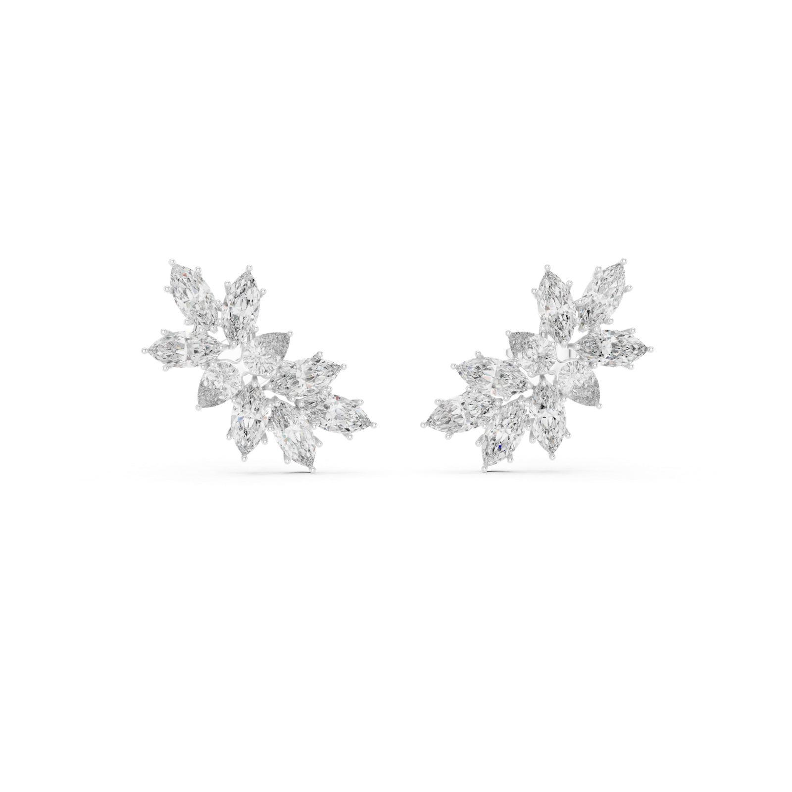 Giselle Marquise Leaf Diamond Cluster Earrings