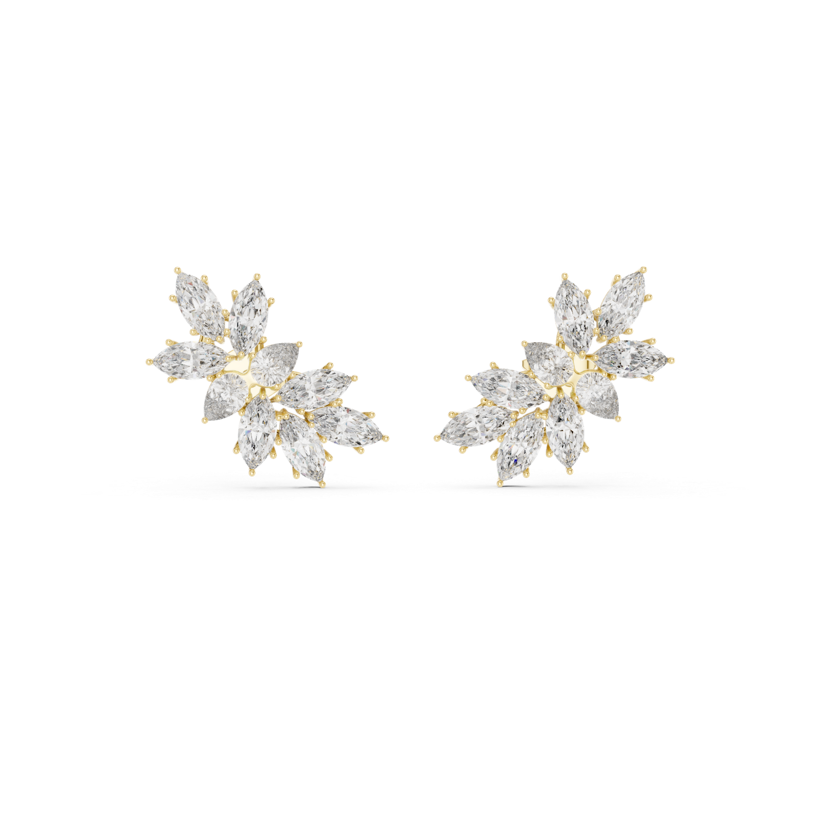 Giselle Marquise Leaf Diamond Cluster Earrings