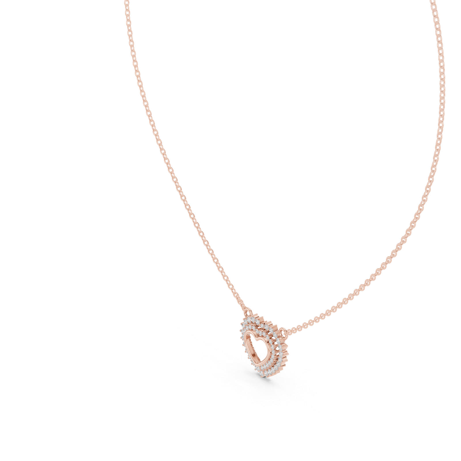 Elara Heart Halo Pendant Necklace