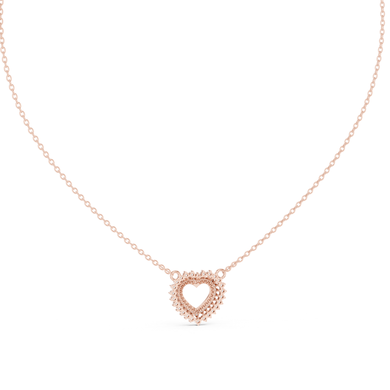 Elara Heart Halo Pendant Necklace