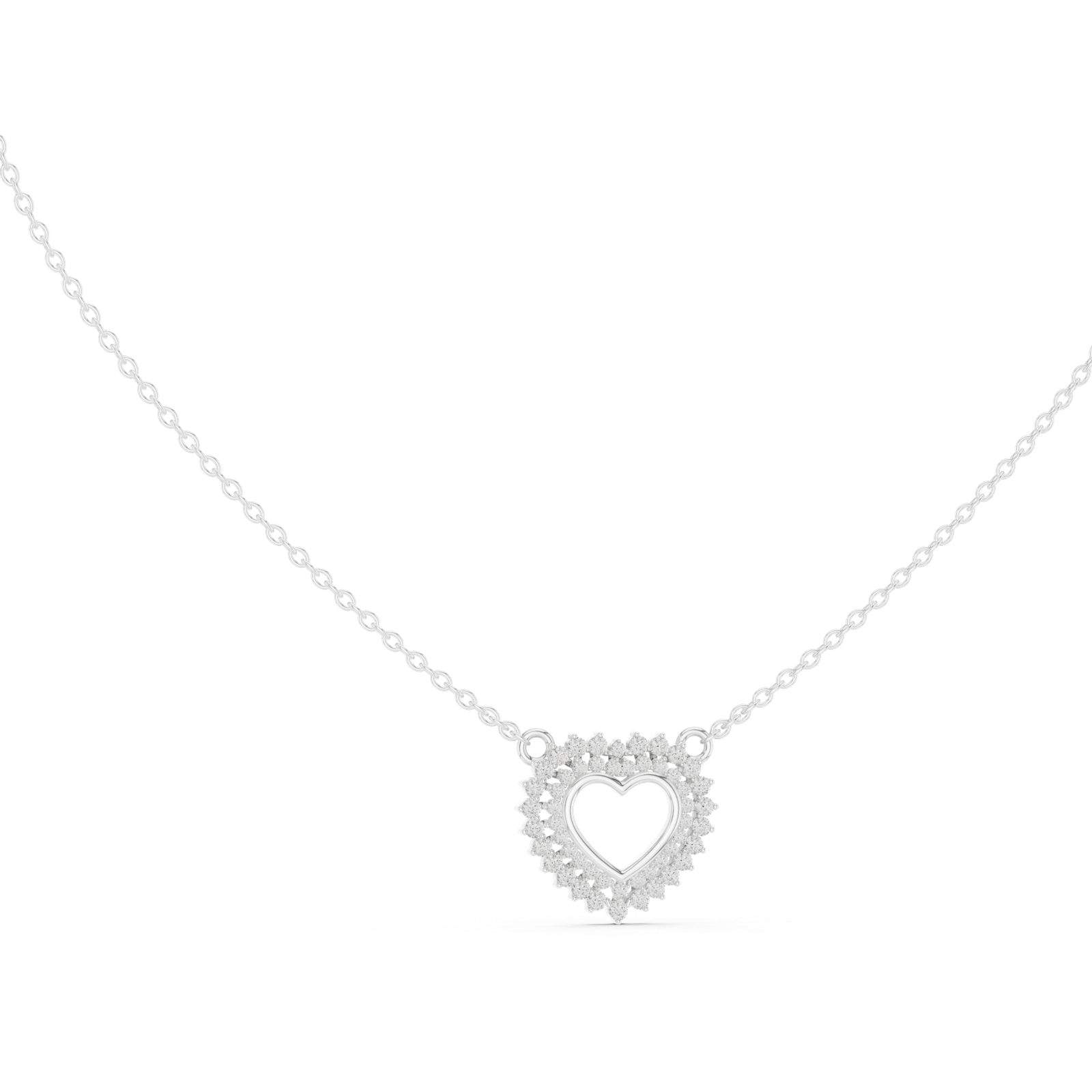 Elara Heart Halo Pendant Necklace