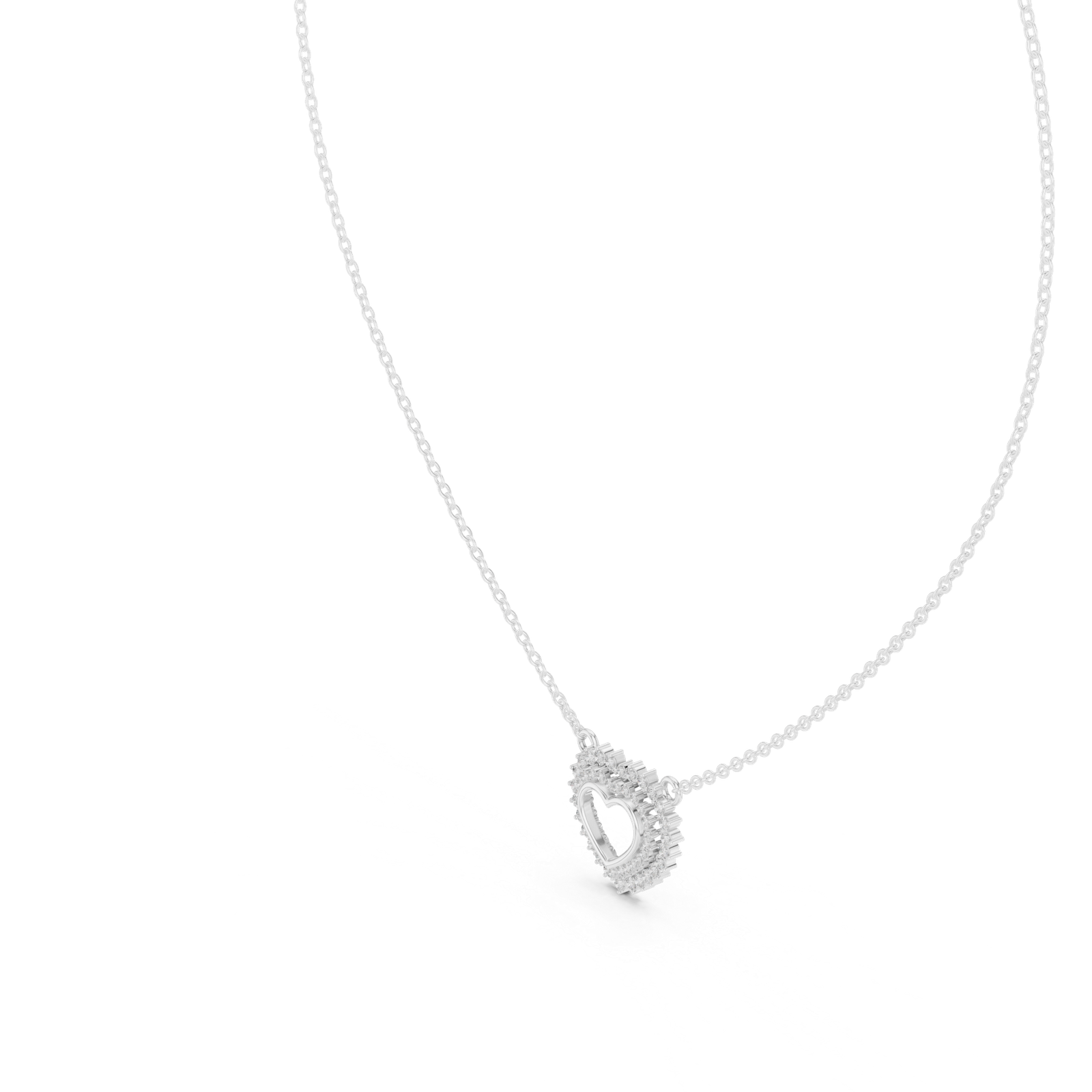 Elara Heart Halo Pendant Necklace