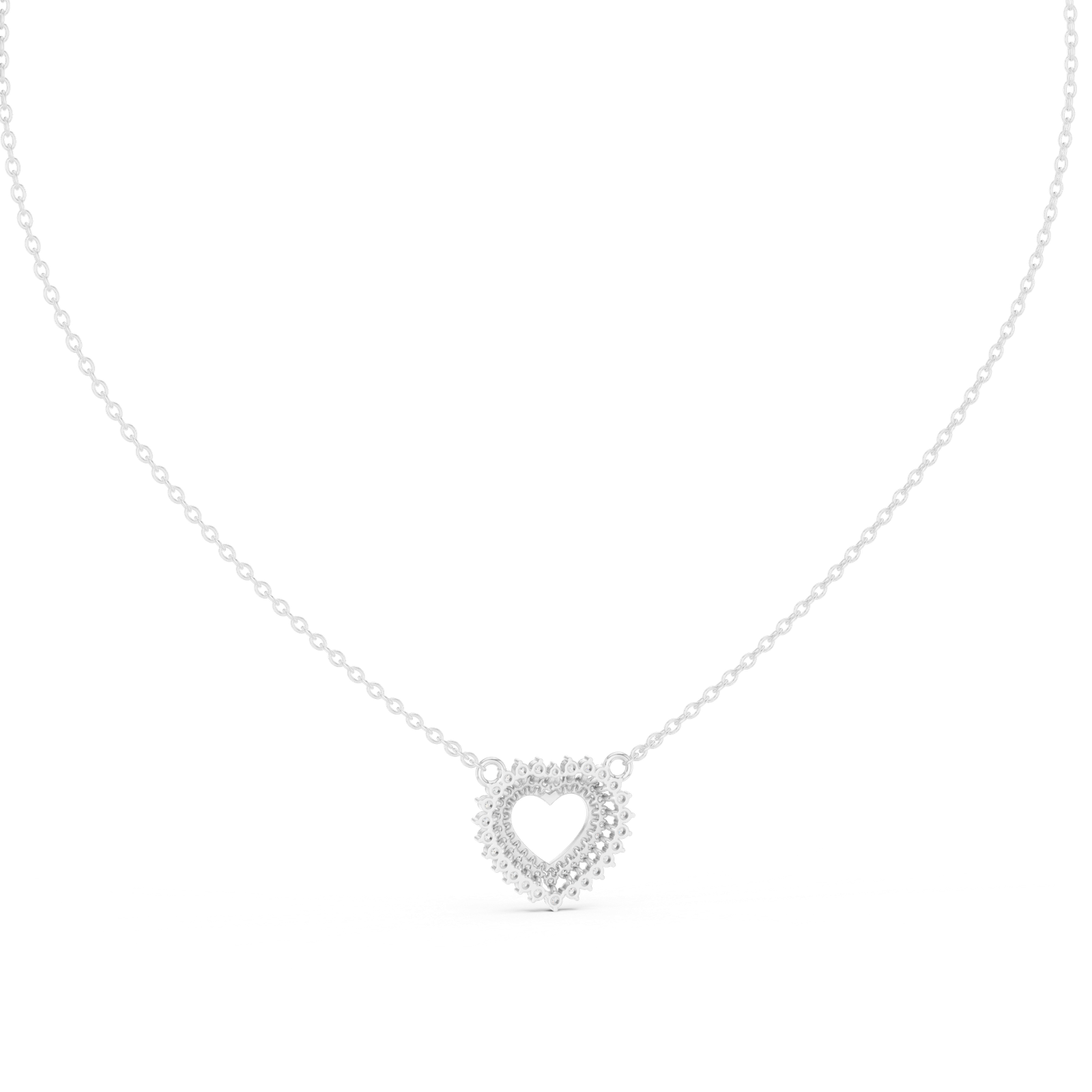 Elara Heart Halo Pendant Necklace