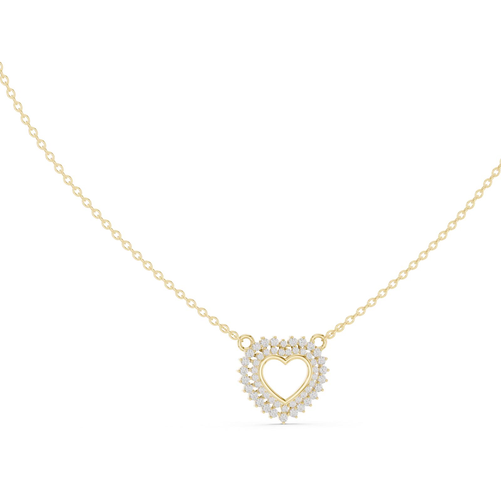 Elara Heart Halo Pendant Necklace