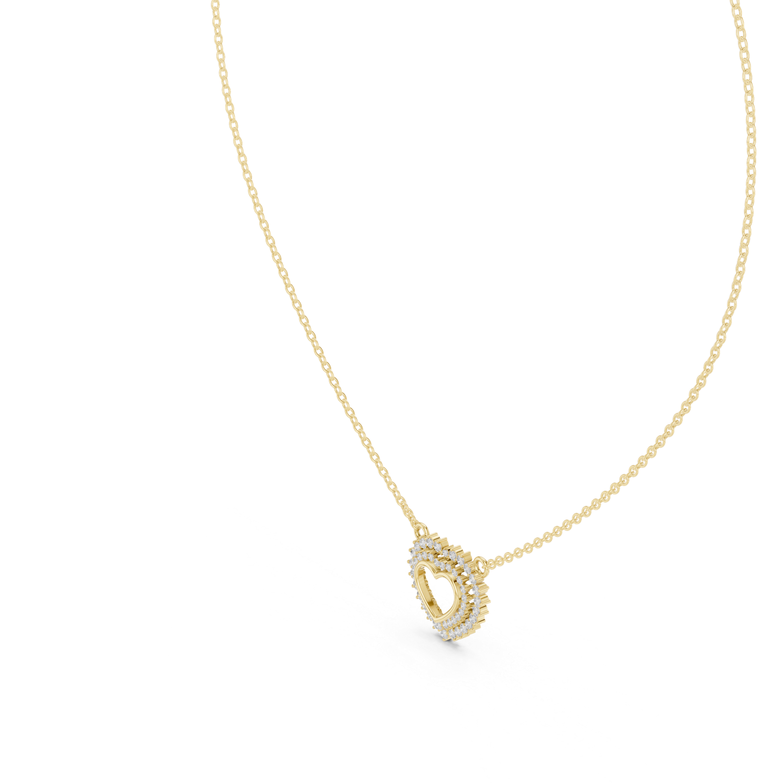 Elara Heart Halo Pendant Necklace