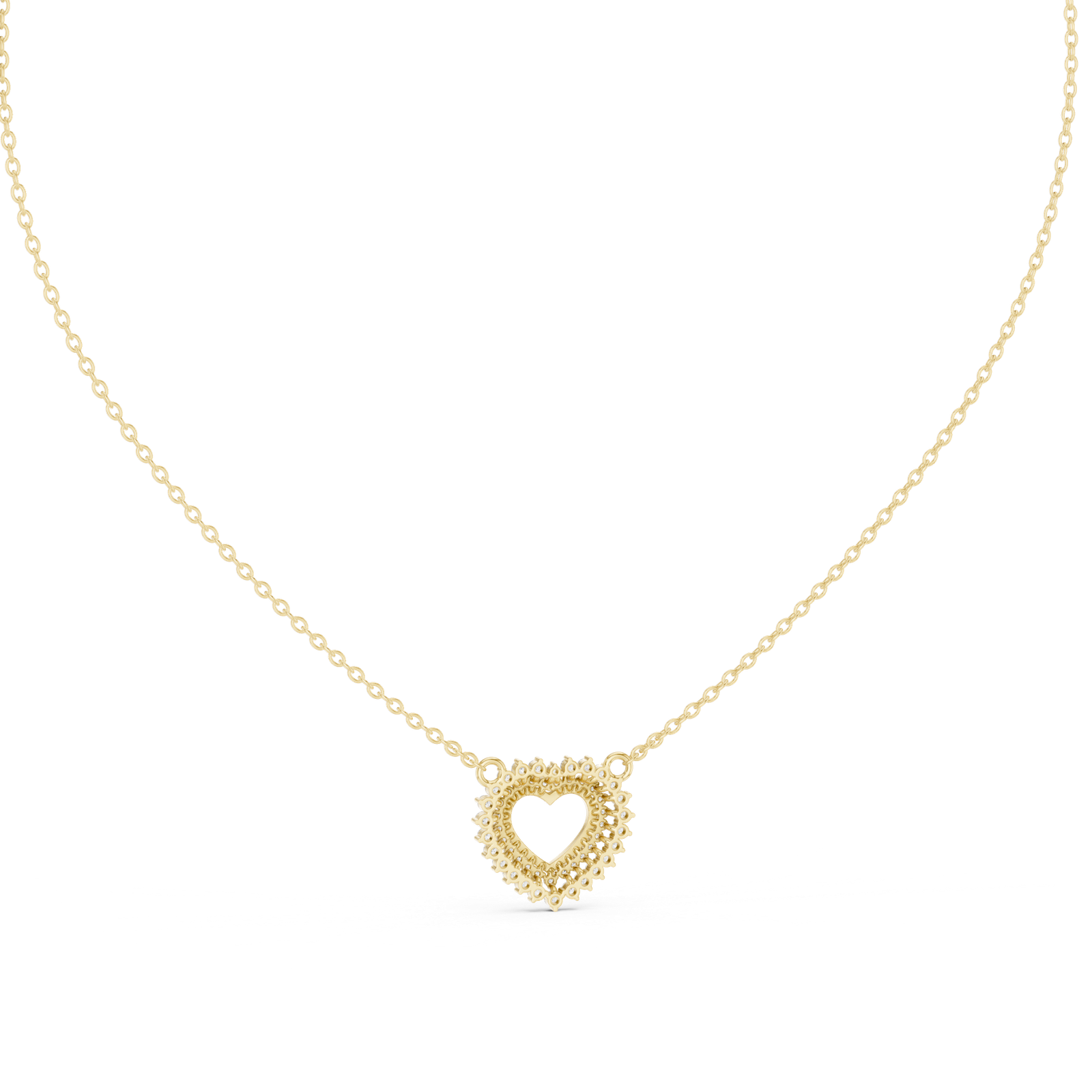 Elara Heart Halo Pendant Necklace
