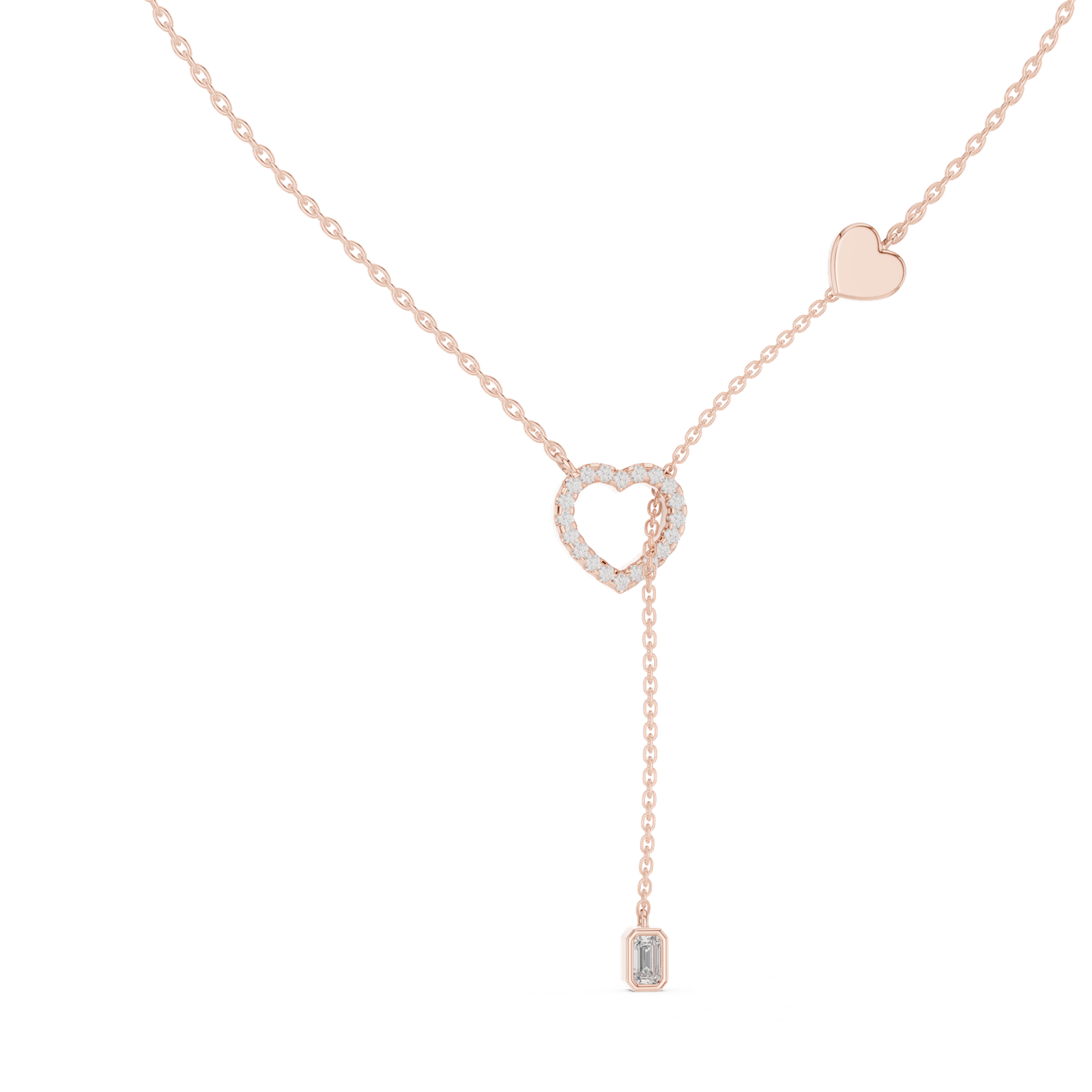 Amara Heart Lariat Pendant Necklace